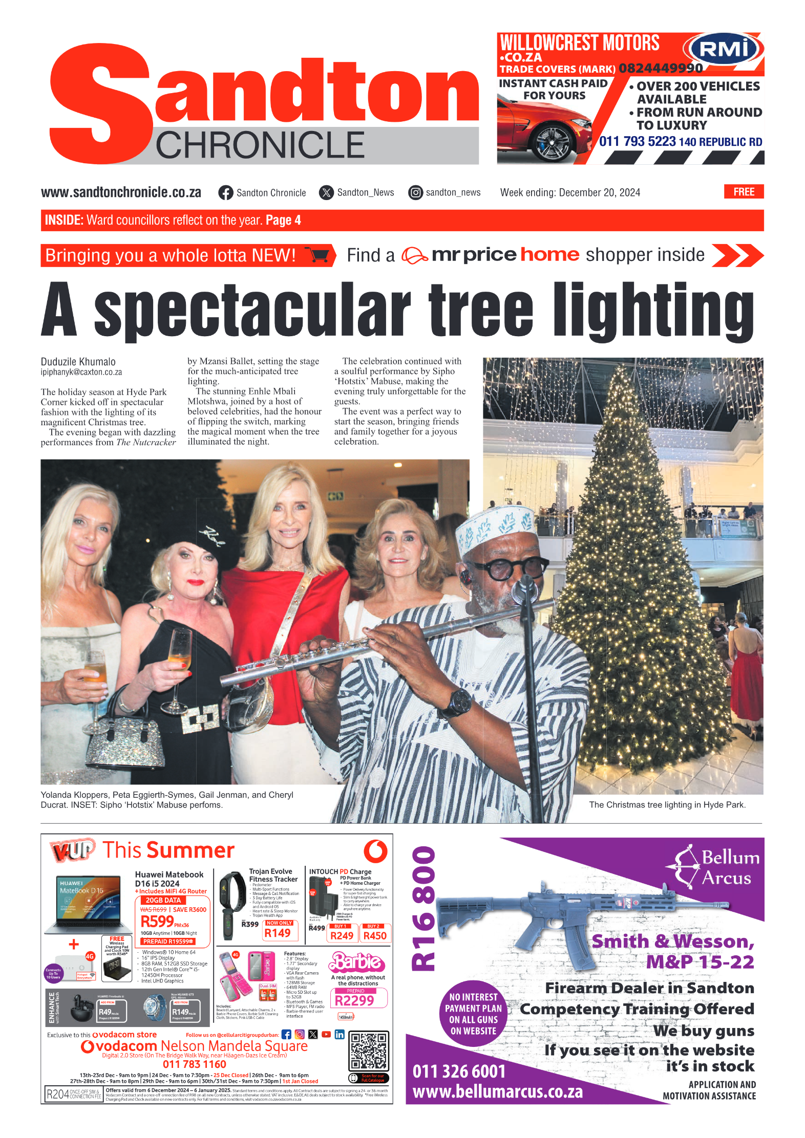 Sandton Chronicle 20 December 2024 page 1