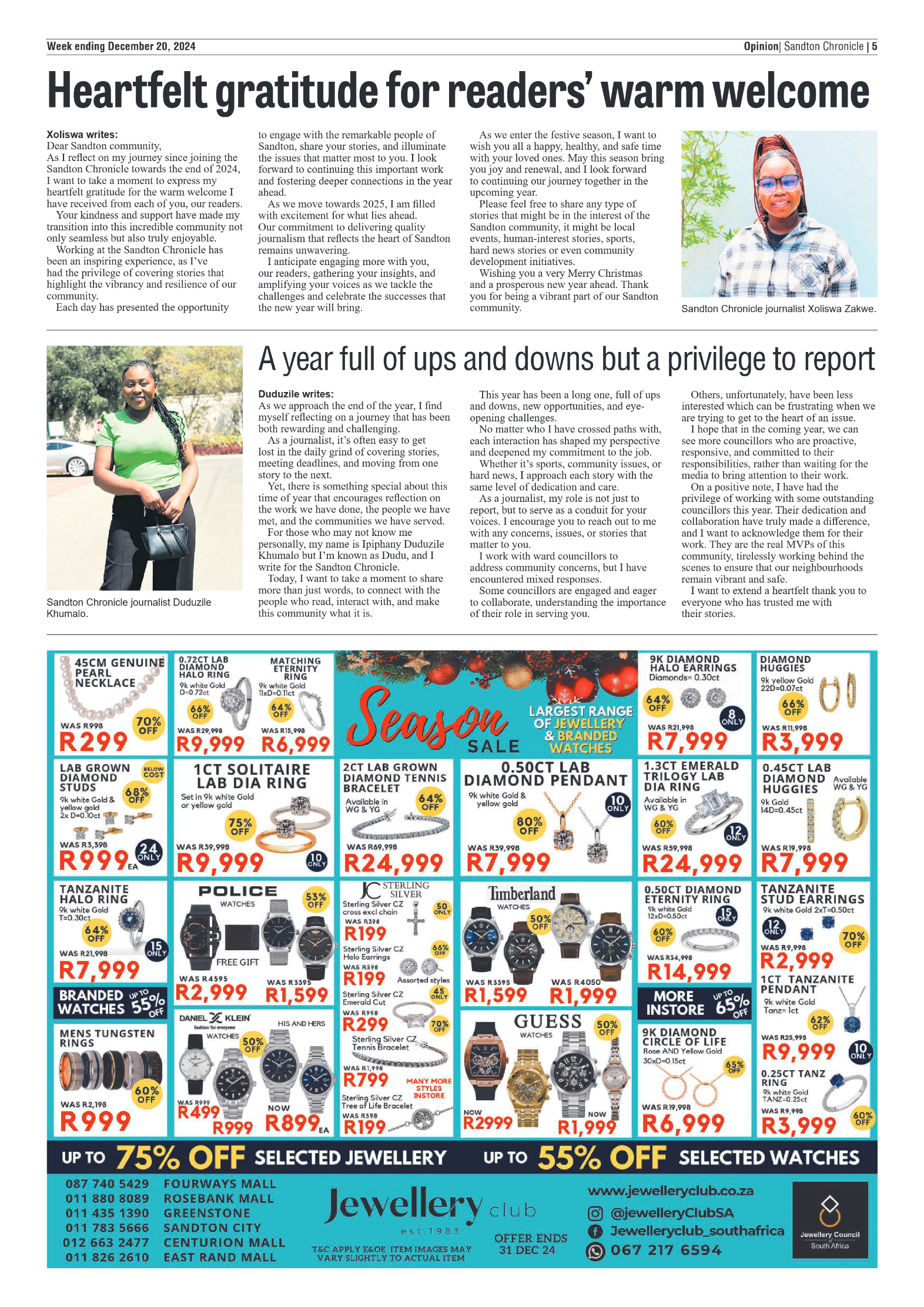 Sandton Chronicle 20 December 2024 page 5