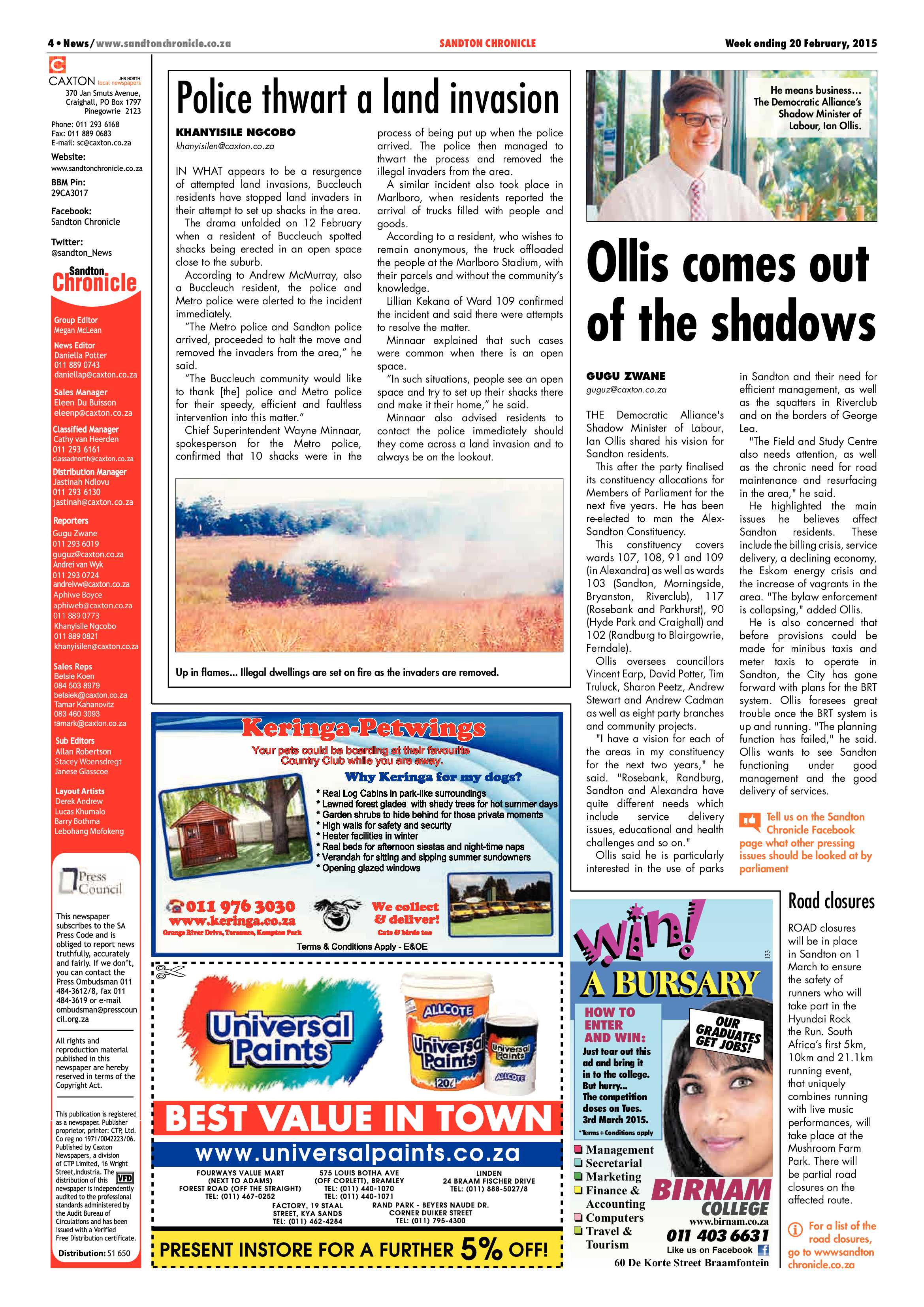Sandton Chronicle 20 February 2015 page 4
