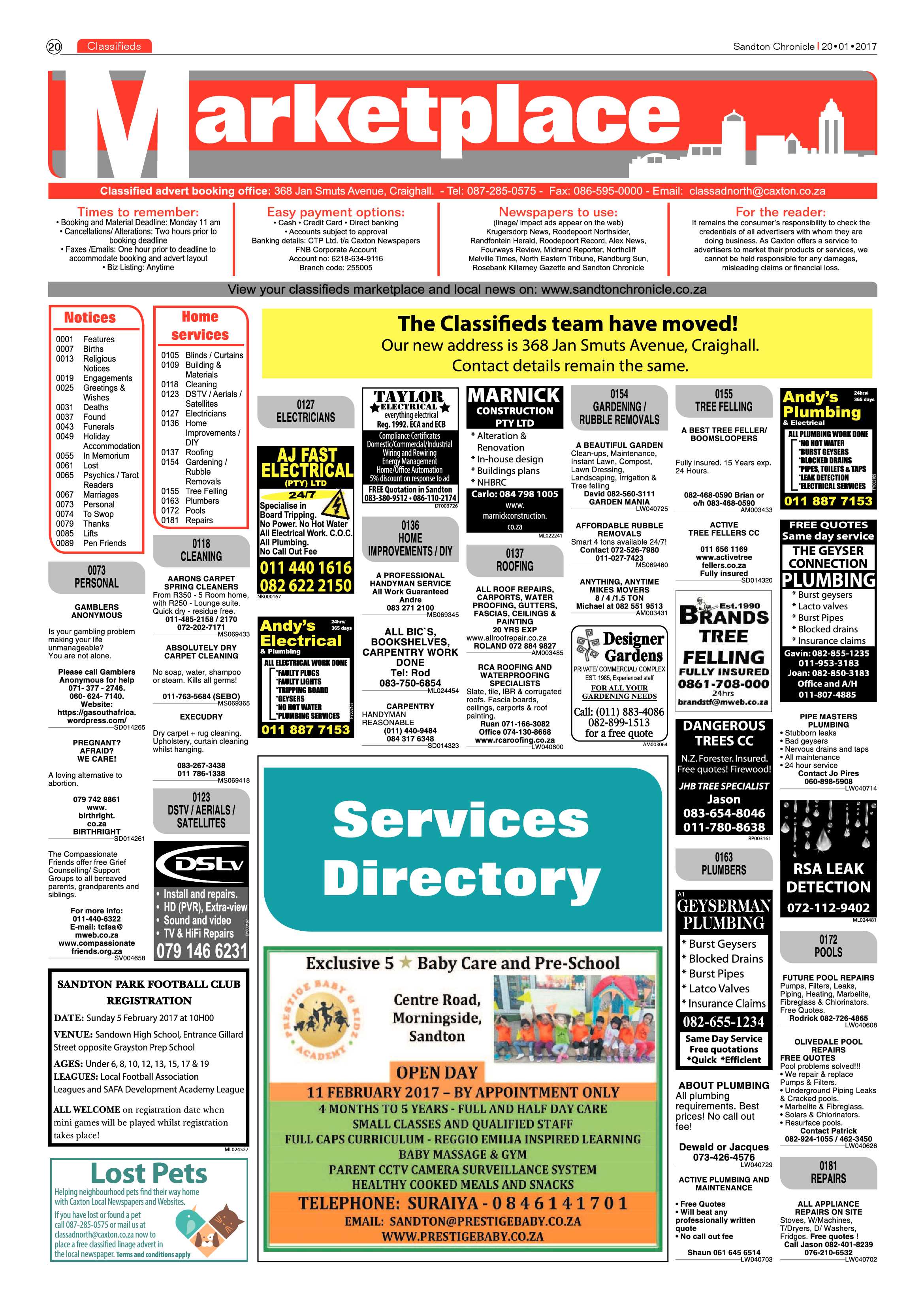 Sandton Chronicle 20 Janaury 2017 page 20