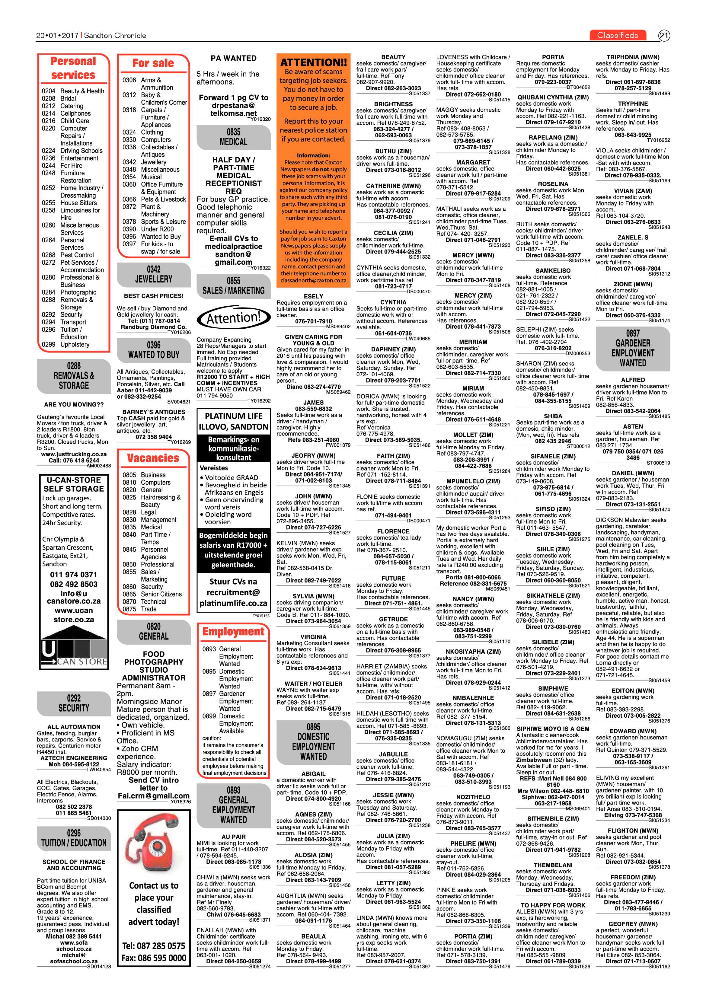 Sandton Chronicle 20 Janaury 2017 page 21