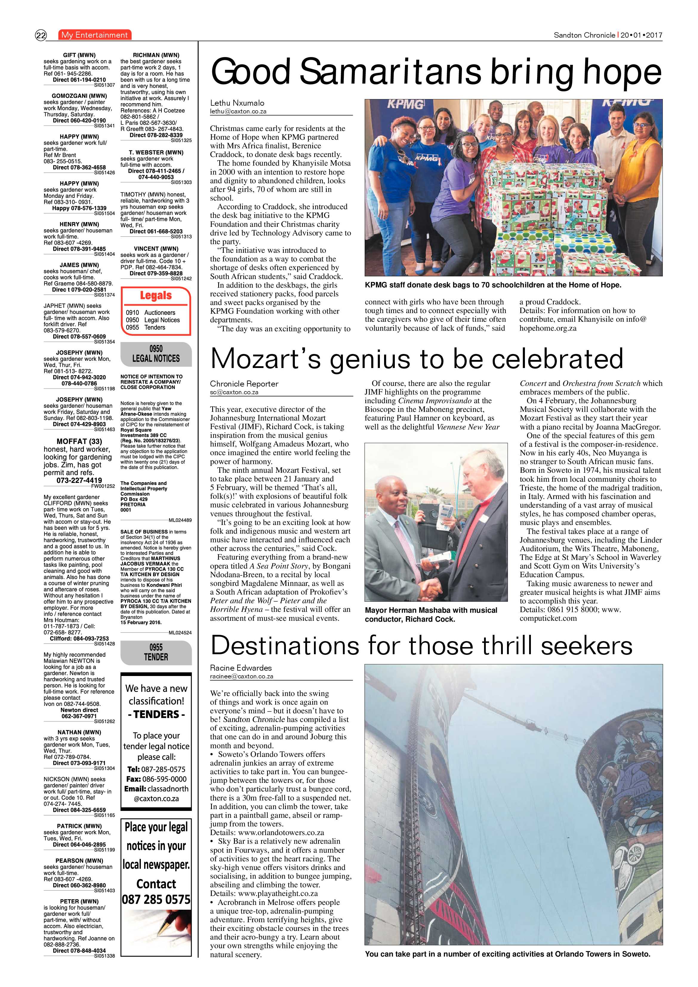 Sandton Chronicle 20 Janaury 2017 page 22
