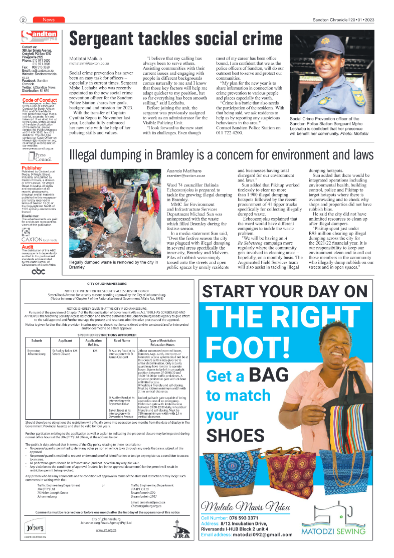 Sandton Chronicle 20 January 2023 page 2