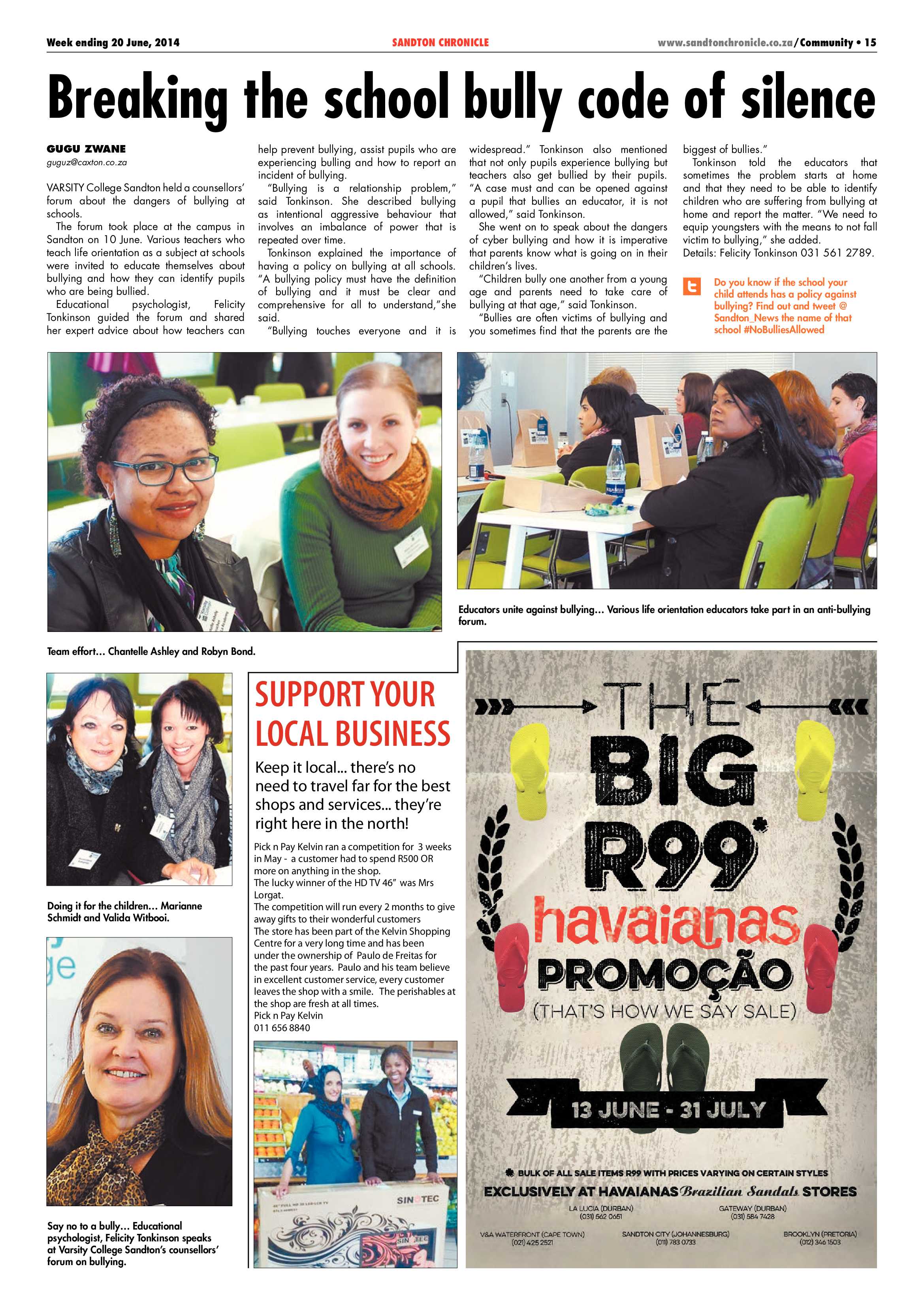 Sandton Chronicle 20 June 2014 page 15