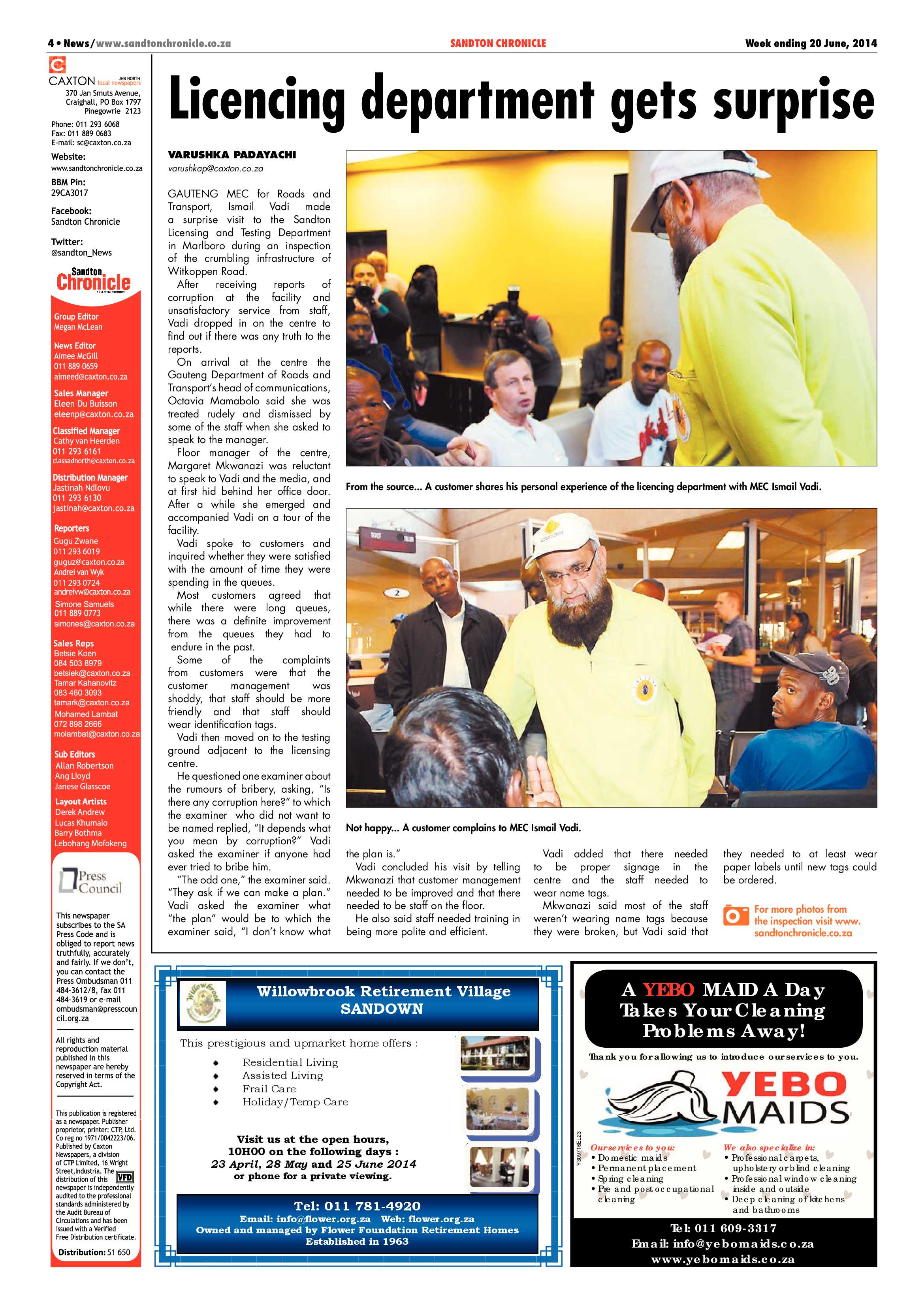 Sandton Chronicle 20 June 2014 page 4