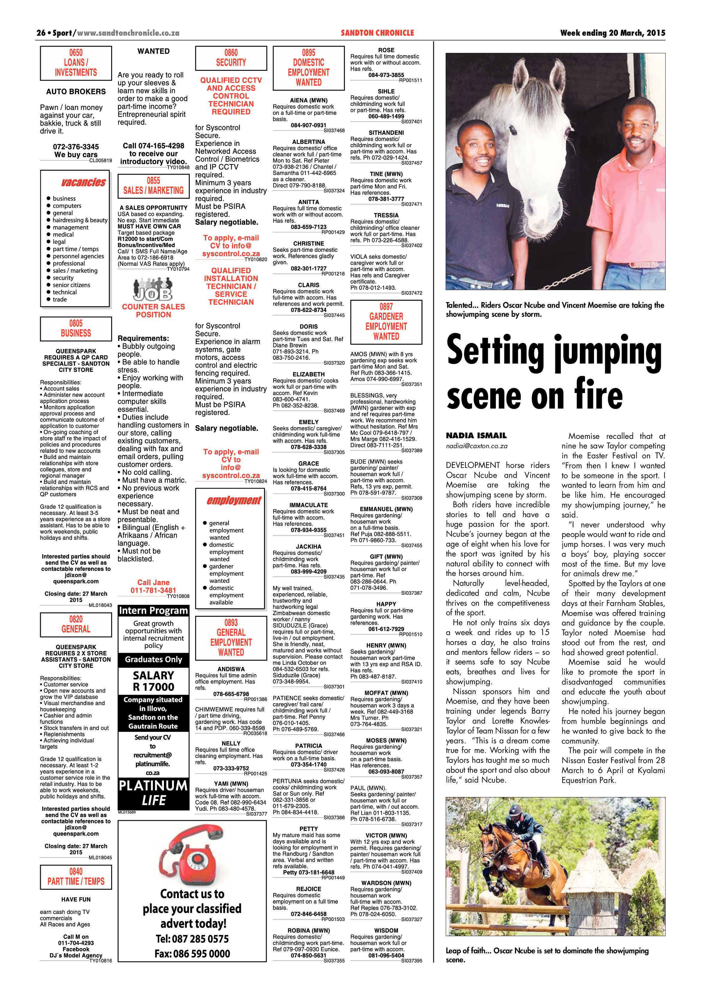 Sandton Chronicle 20 March 2015 page 38