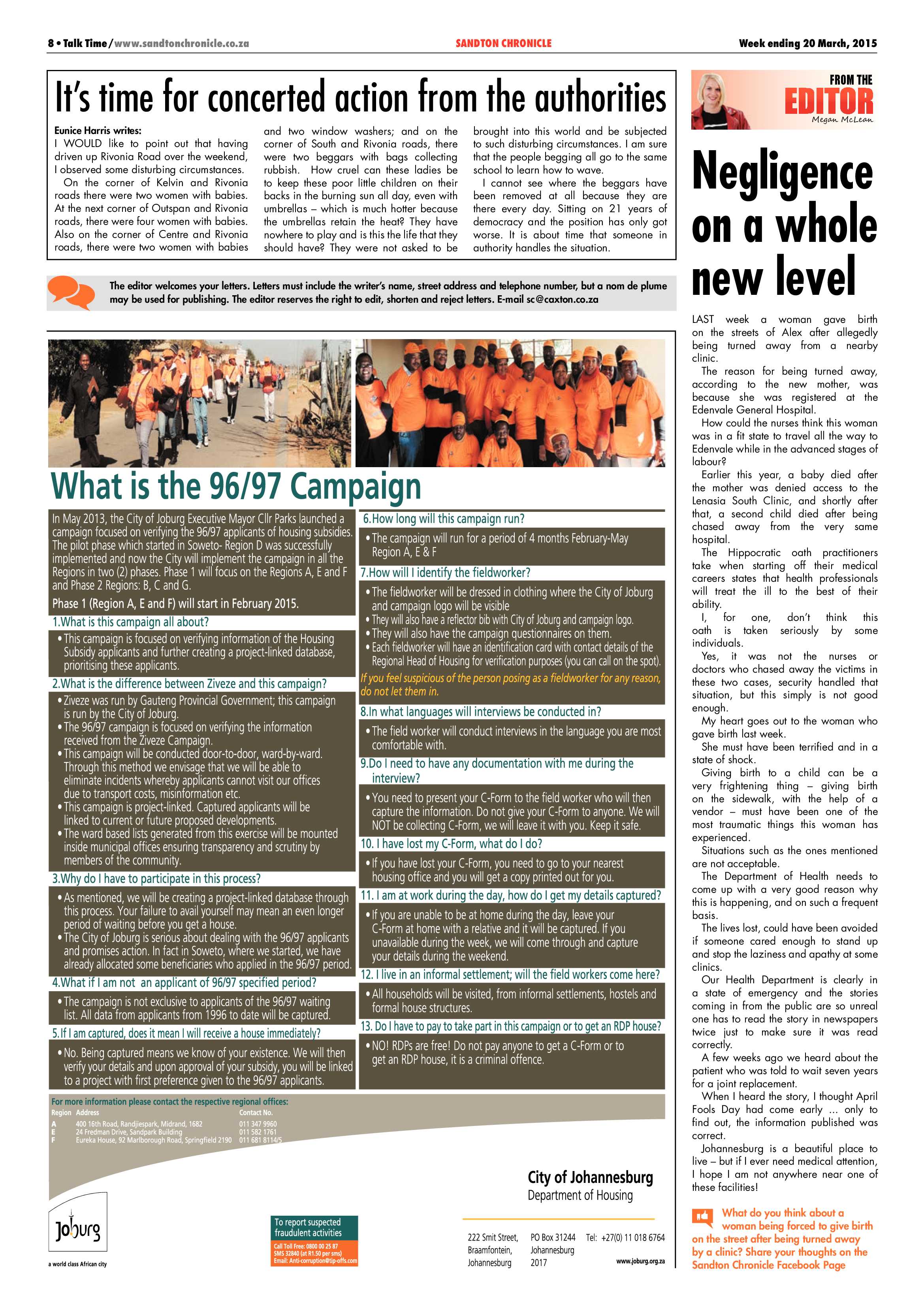 Sandton Chronicle 20 March 2015 page 8