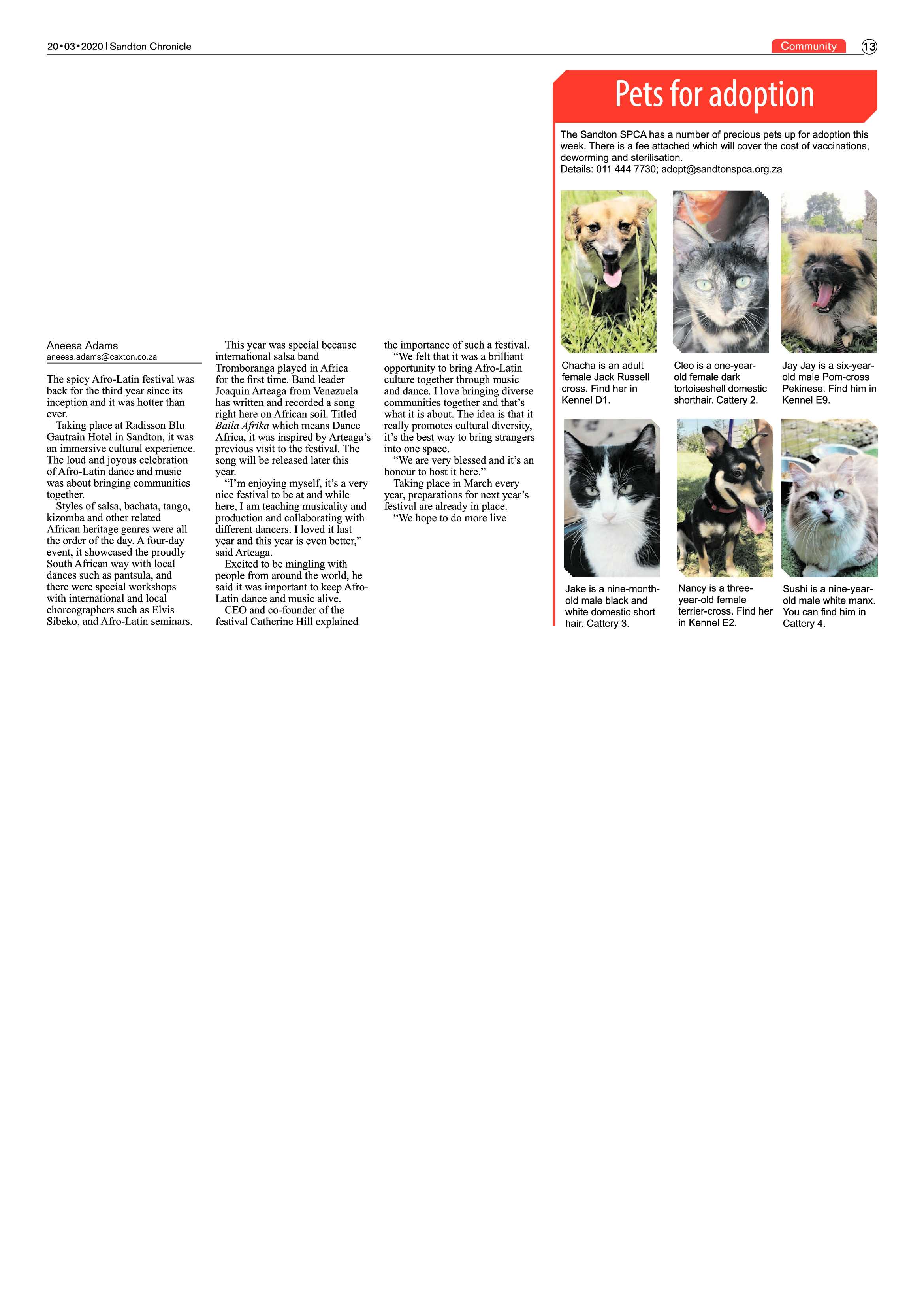 Sandton Chronicle 20 March 2020 page 13