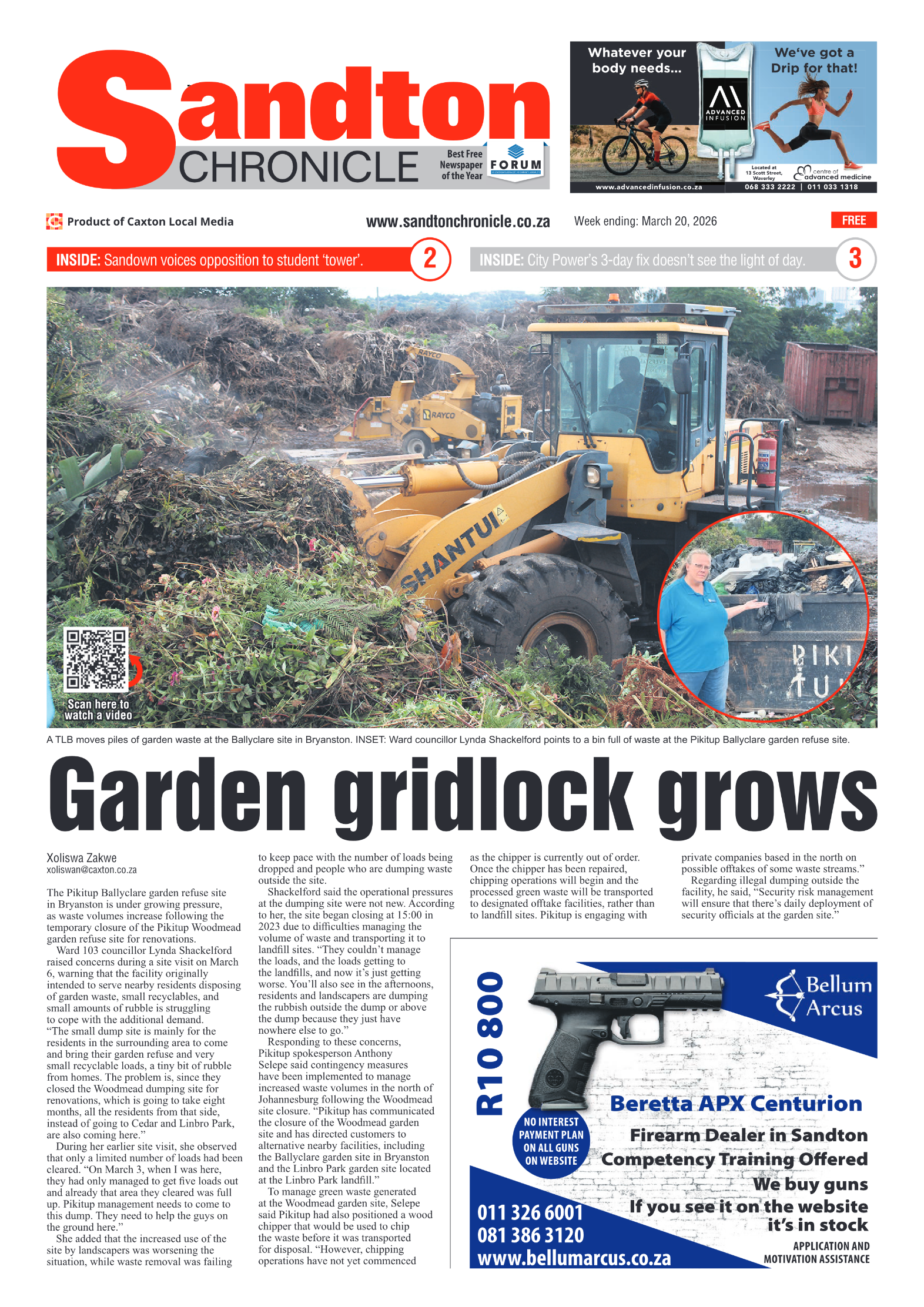 Sandton Chronicle 20 March 2026 page 1