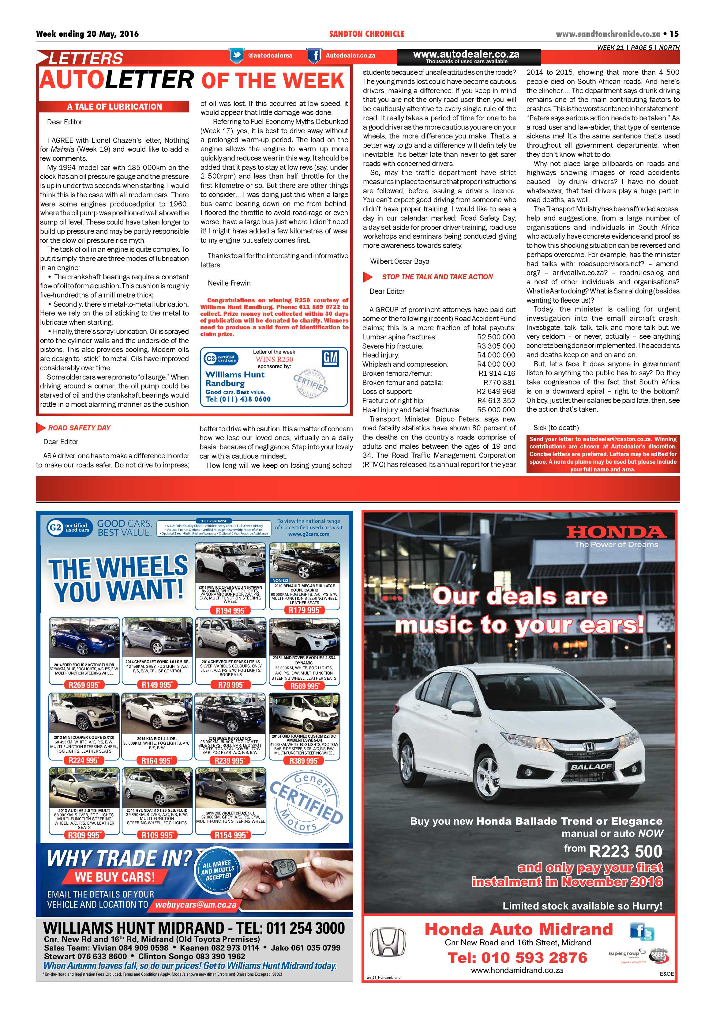 Sandton Chronicle 20 May 2016 page 15