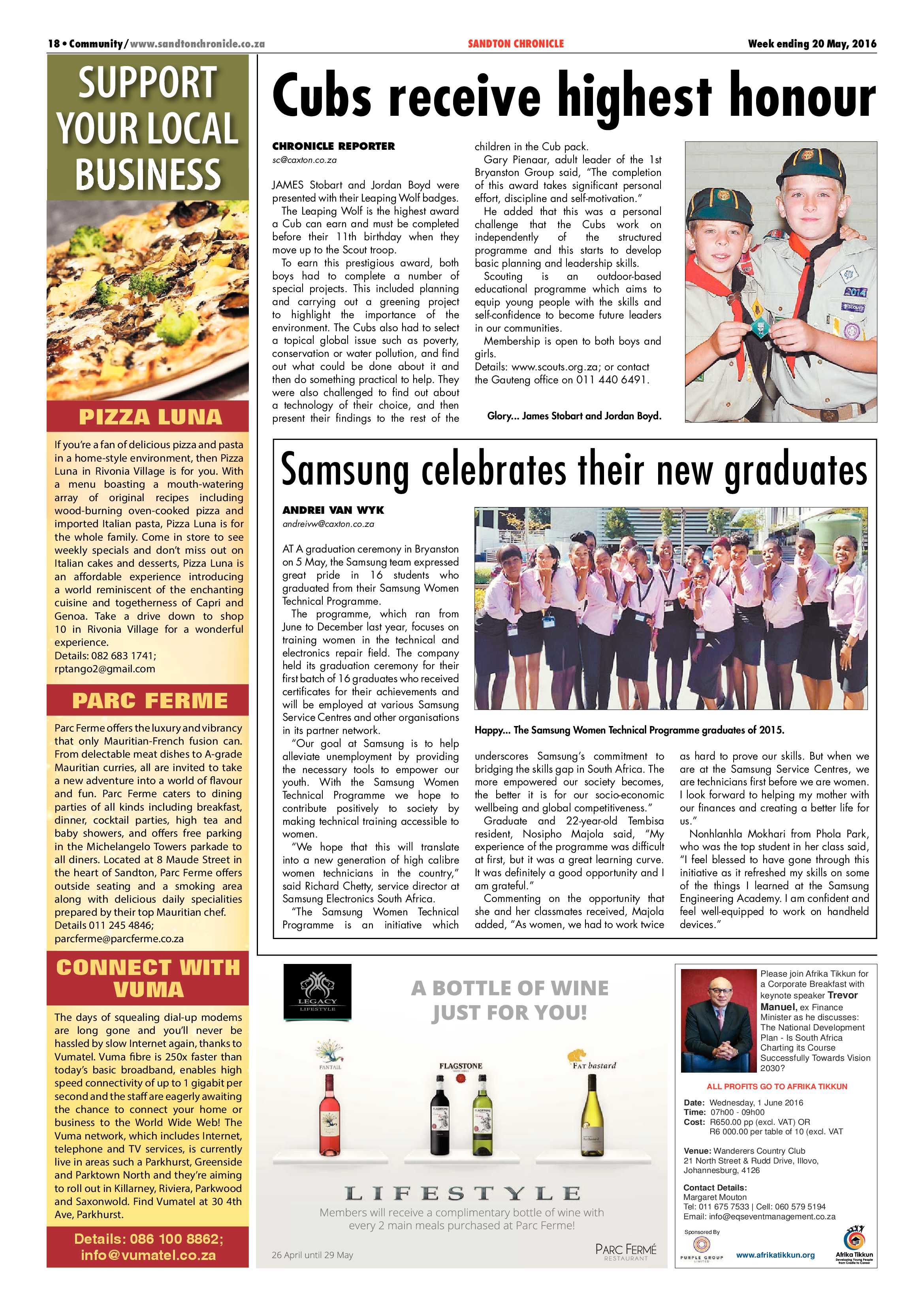 Sandton Chronicle 20 May 2016 page 18
