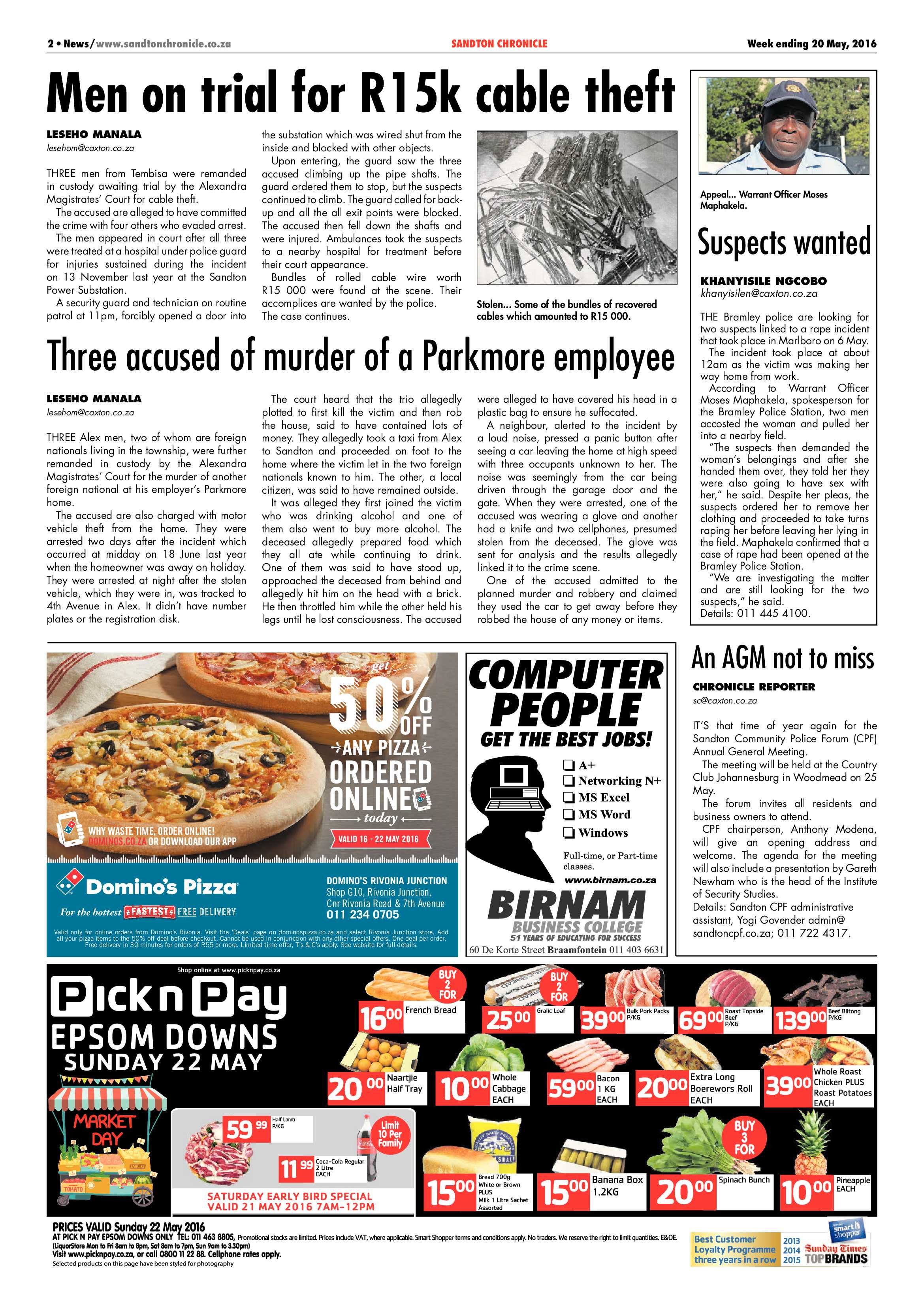 Sandton Chronicle 20 May 2016 page 2