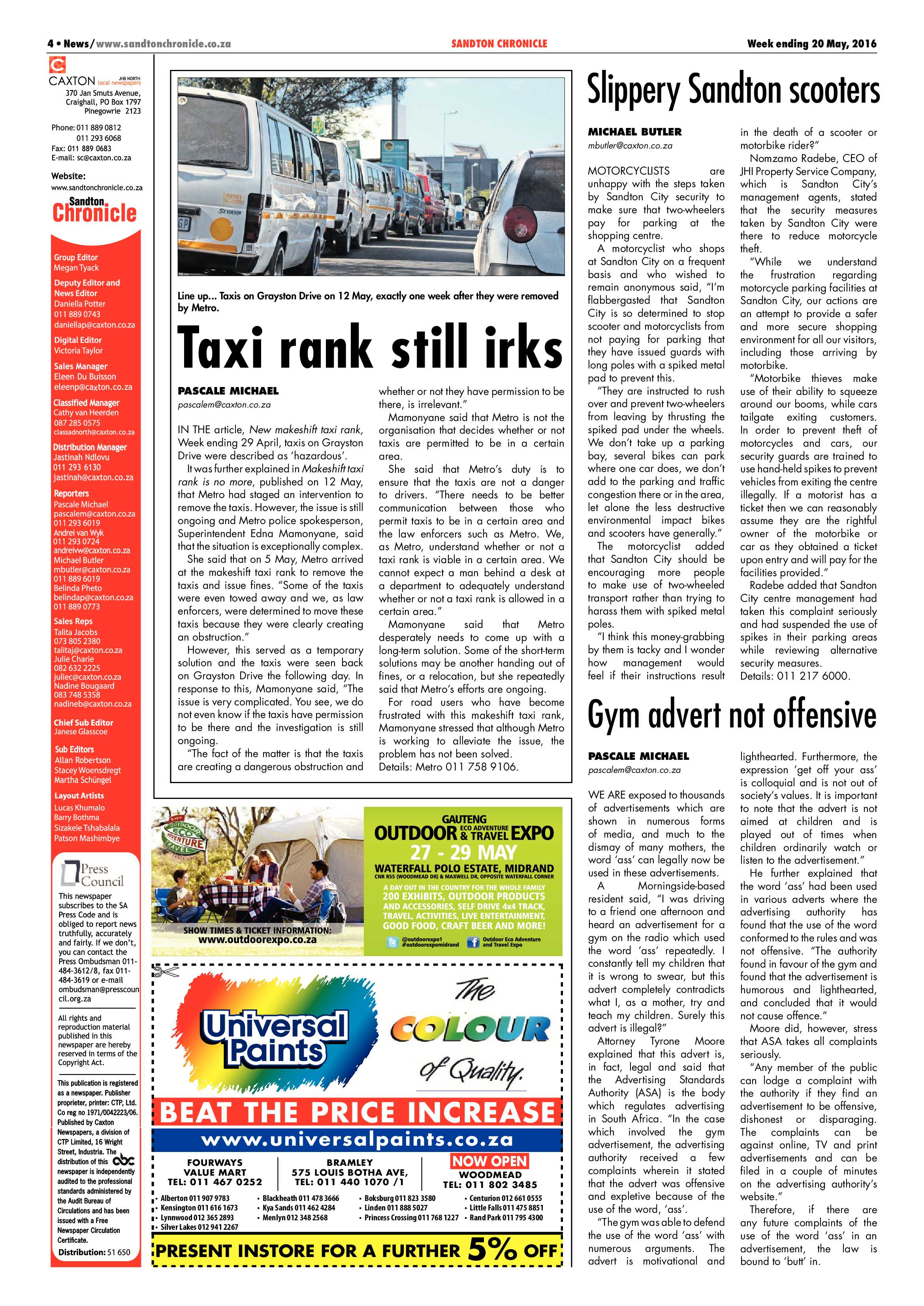 Sandton Chronicle 20 May 2016 page 4