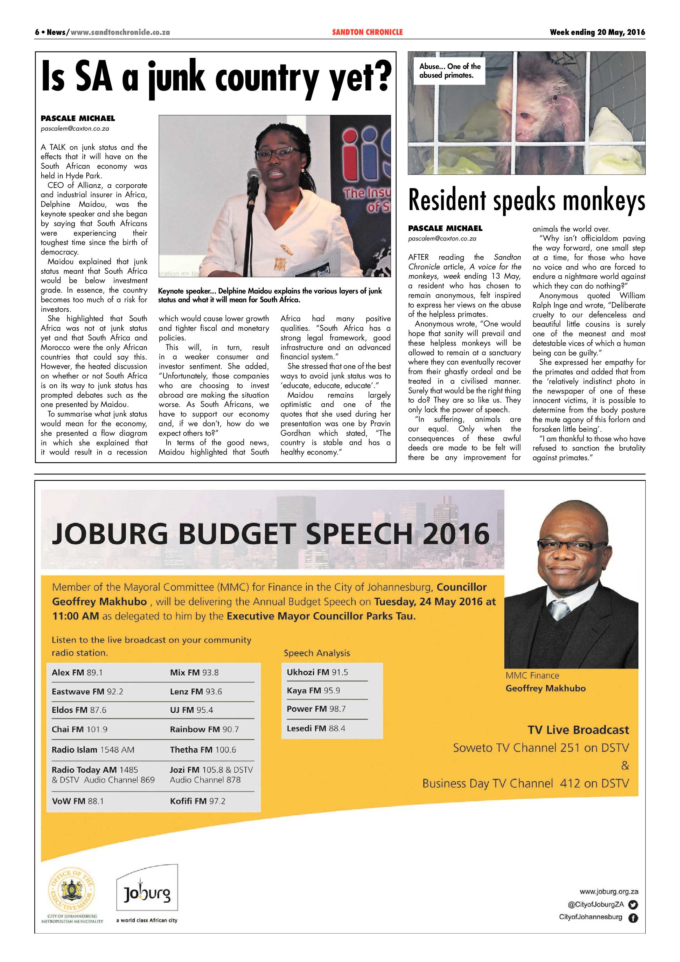 Sandton Chronicle 20 May 2016 page 6