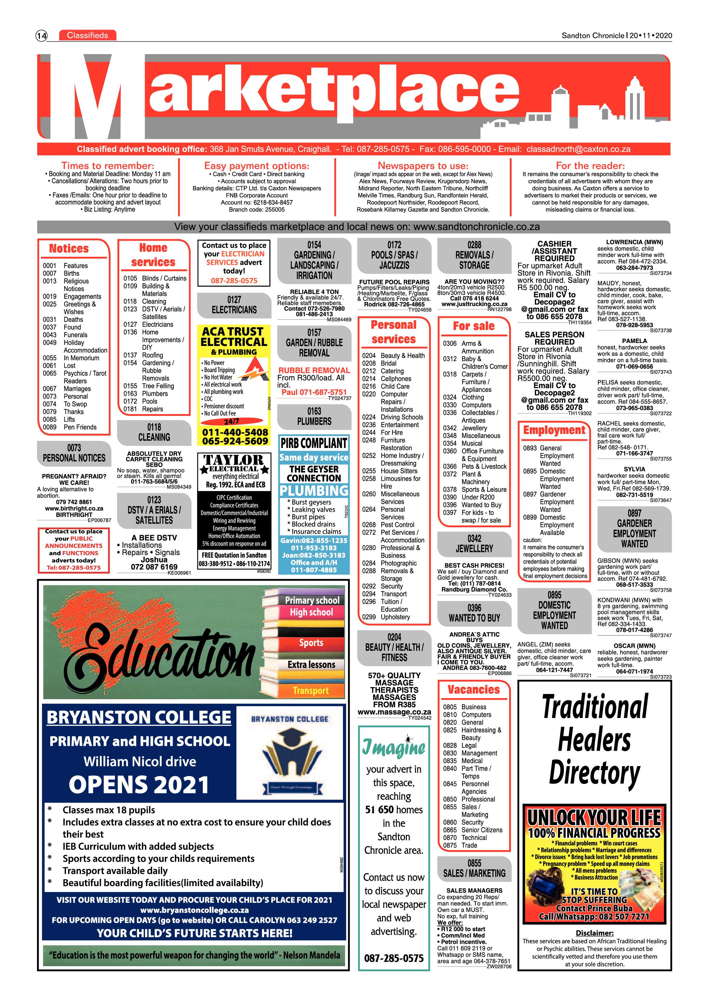 Sandton Chronicle 20 November 2020 page 14