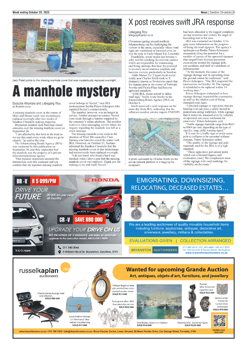 Sandton Chronicle 20 October 2023 page 3