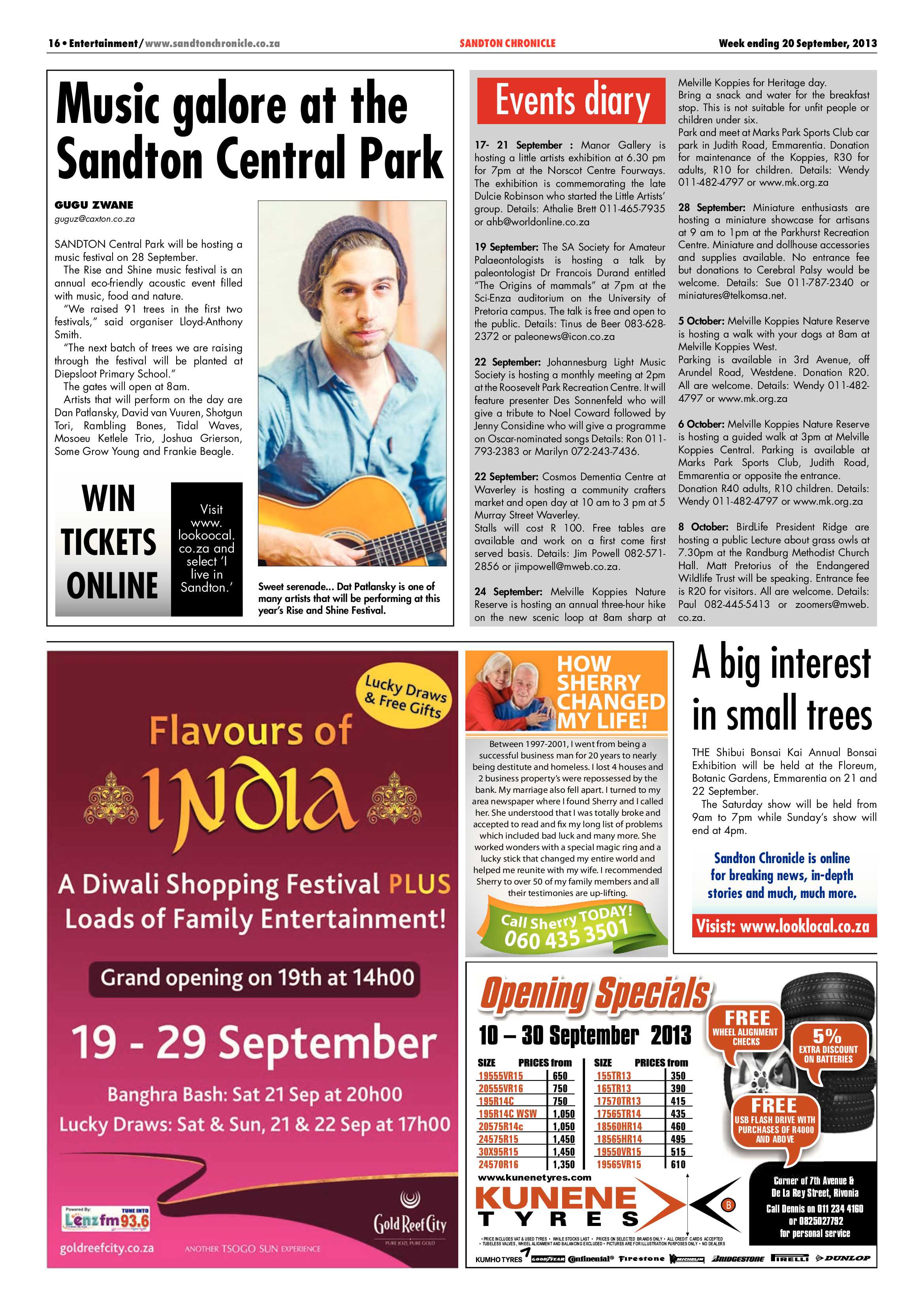 Sandton Chronicle 20 September 2013 page 16