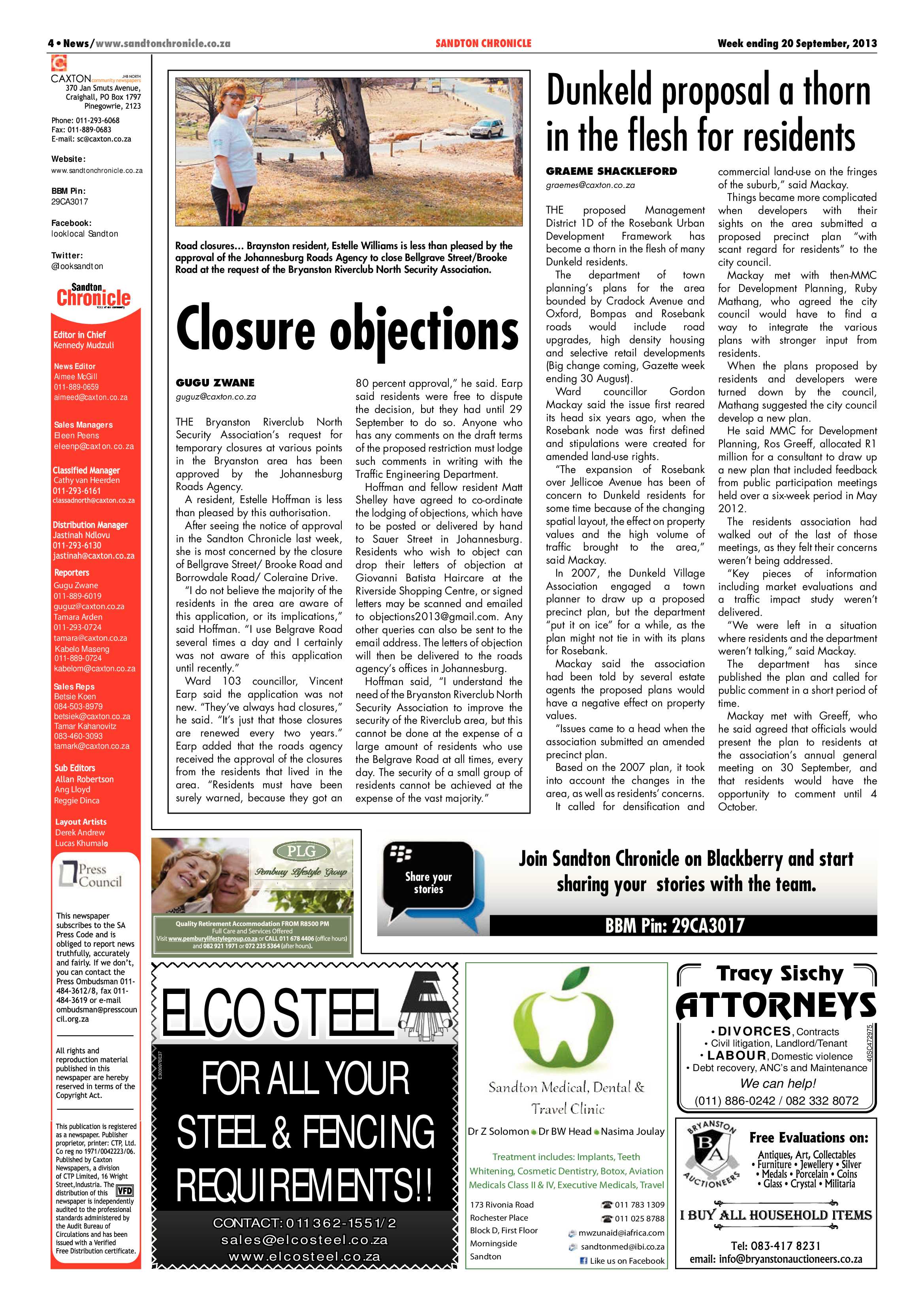 Sandton Chronicle 20 September 2013 page 4