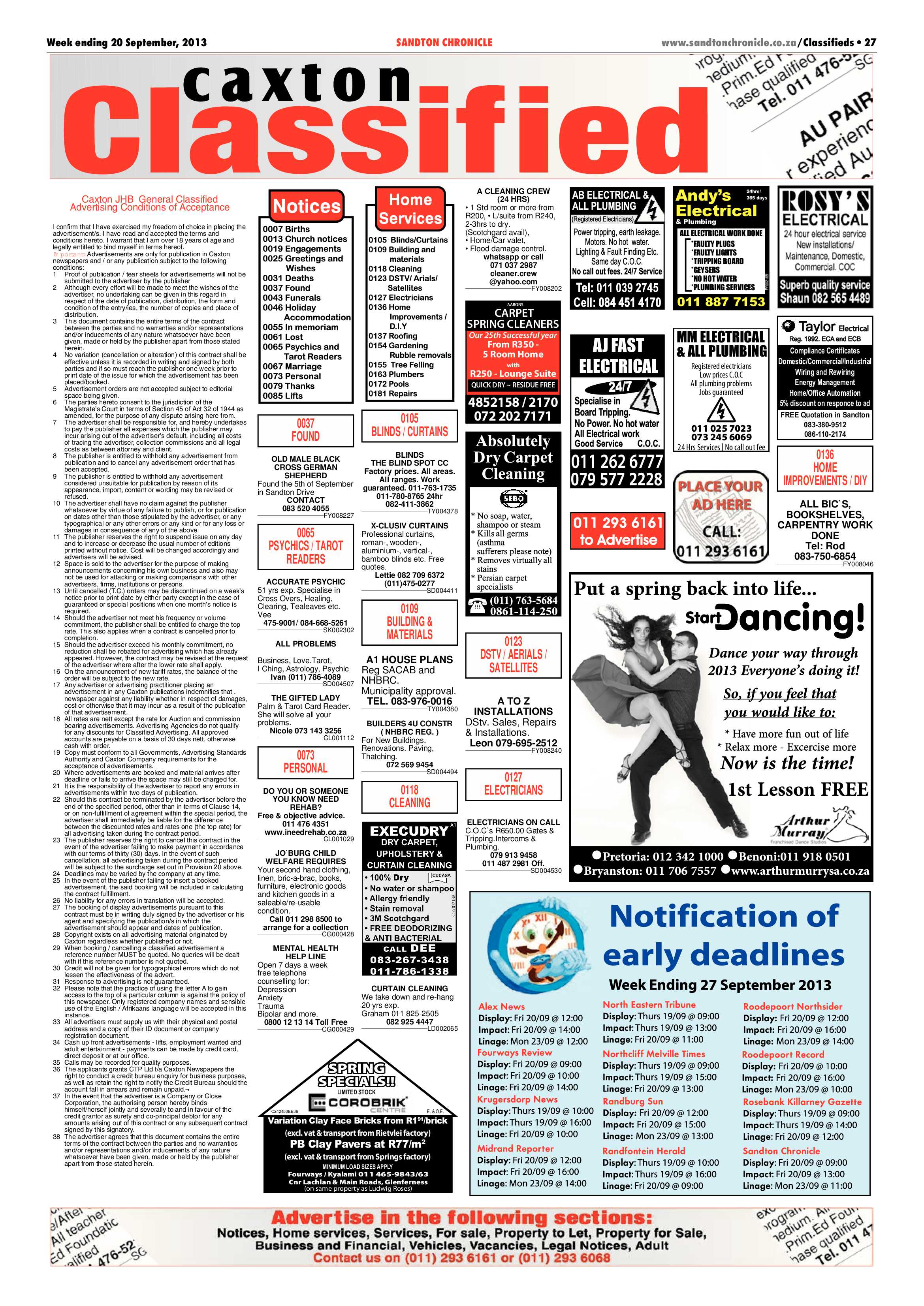 Sandton Chronicle 20 September 2013 page 43