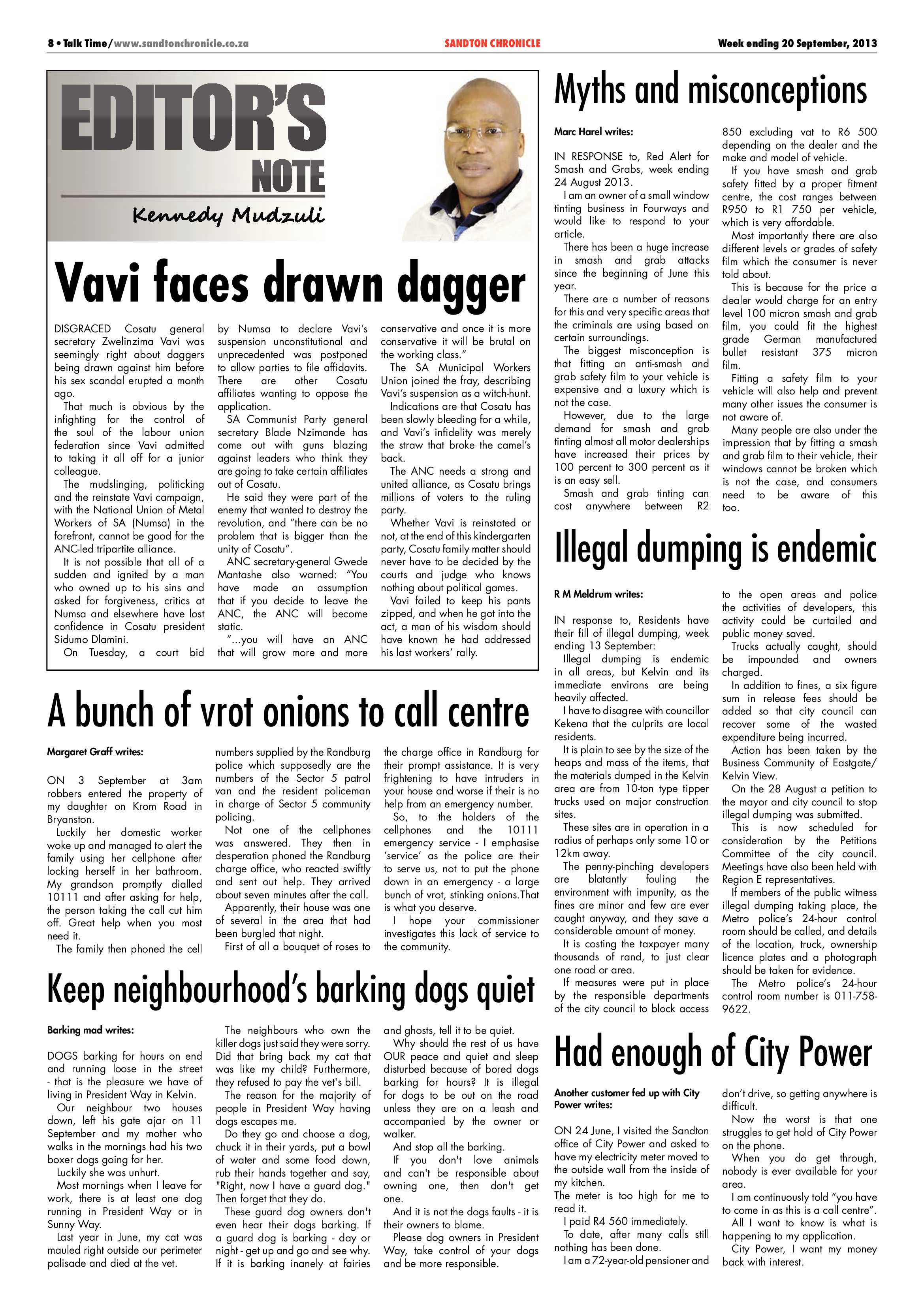 Sandton Chronicle 20 September 2013 page 8