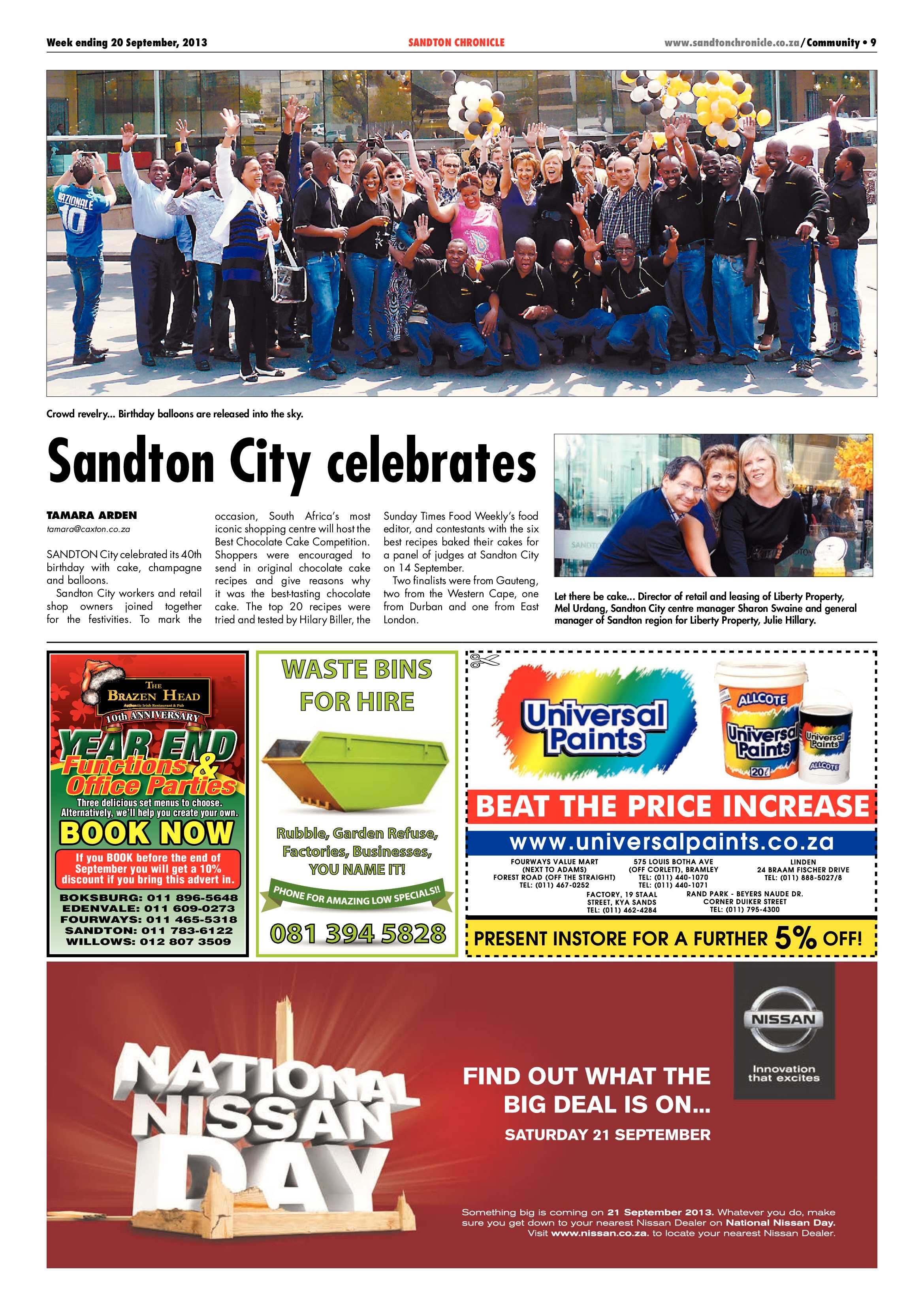 Sandton Chronicle 20 September 2013 page 9