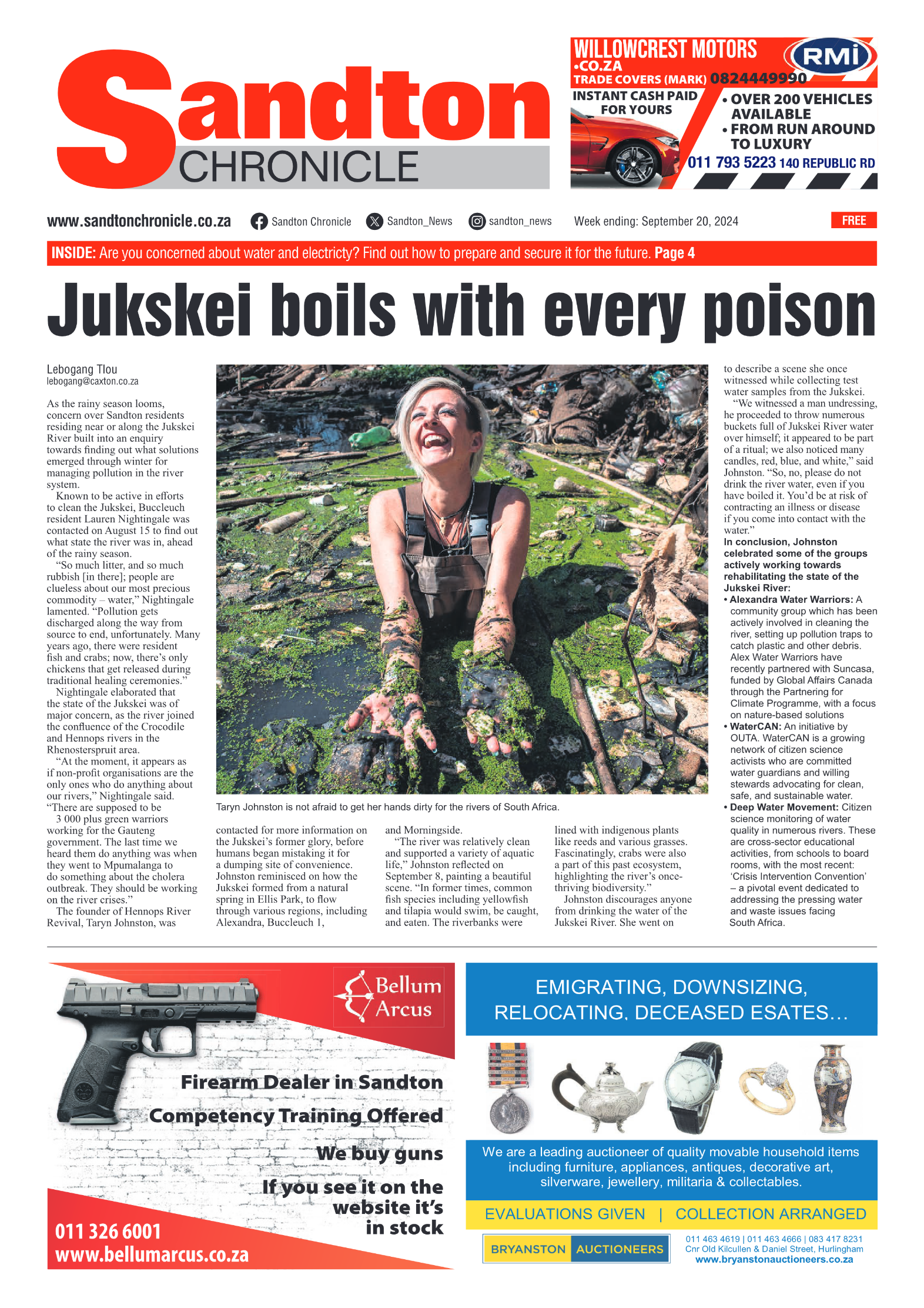 Sandton Chronicle 20 September 2024 page 1