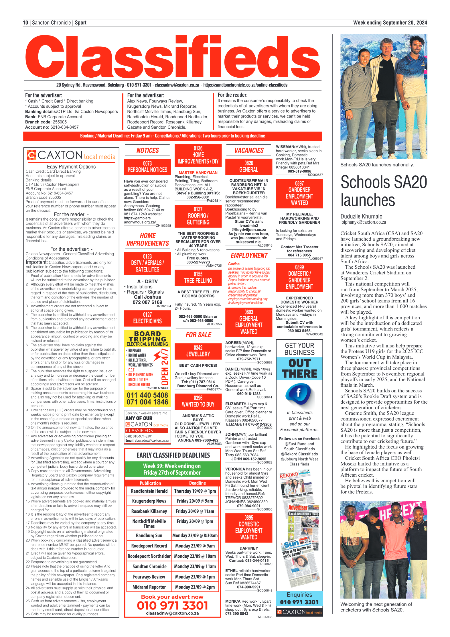 Sandton Chronicle 20 September 2024 page 10
