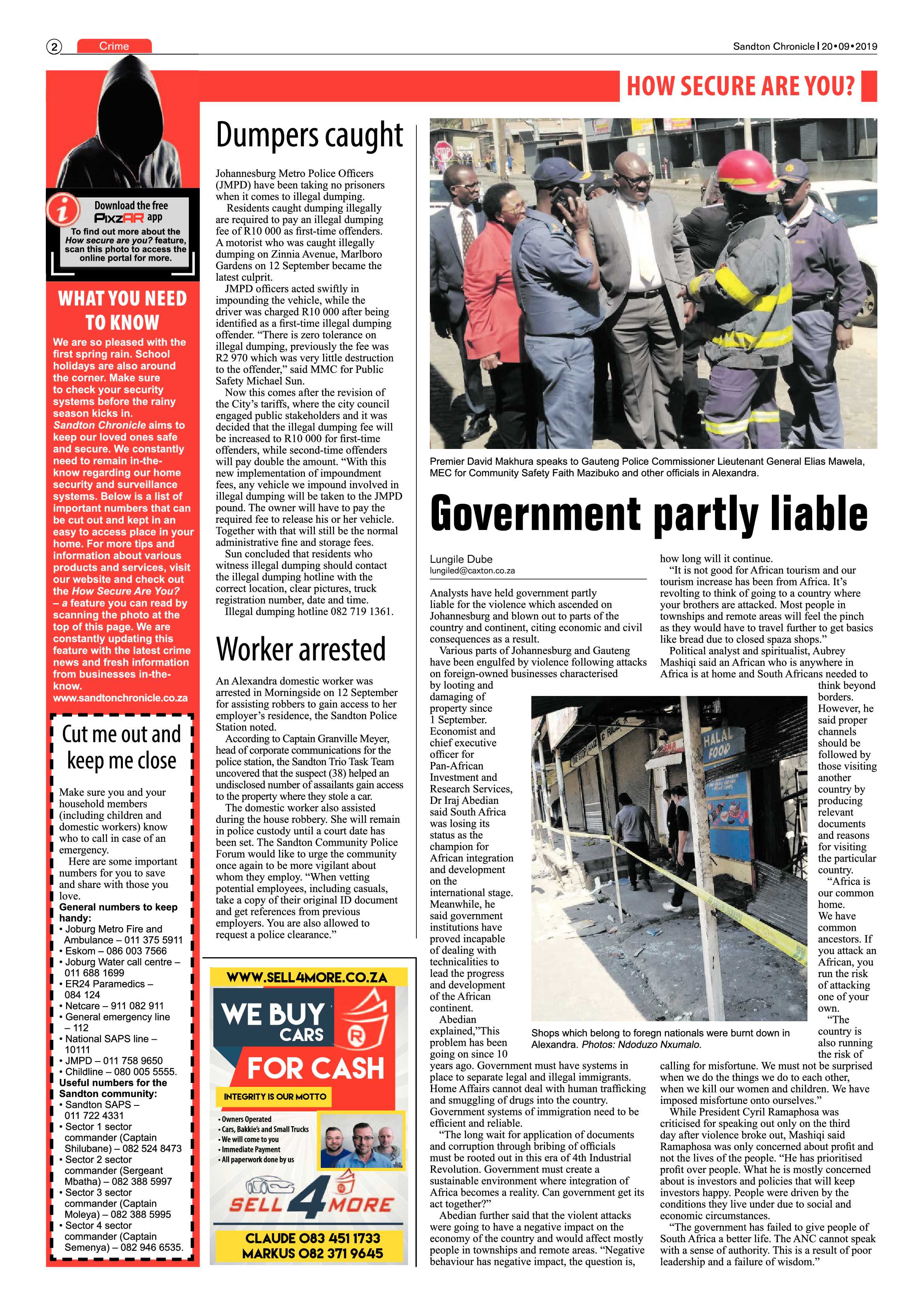 Sandton Chronicle 20 September, 2019 page 2