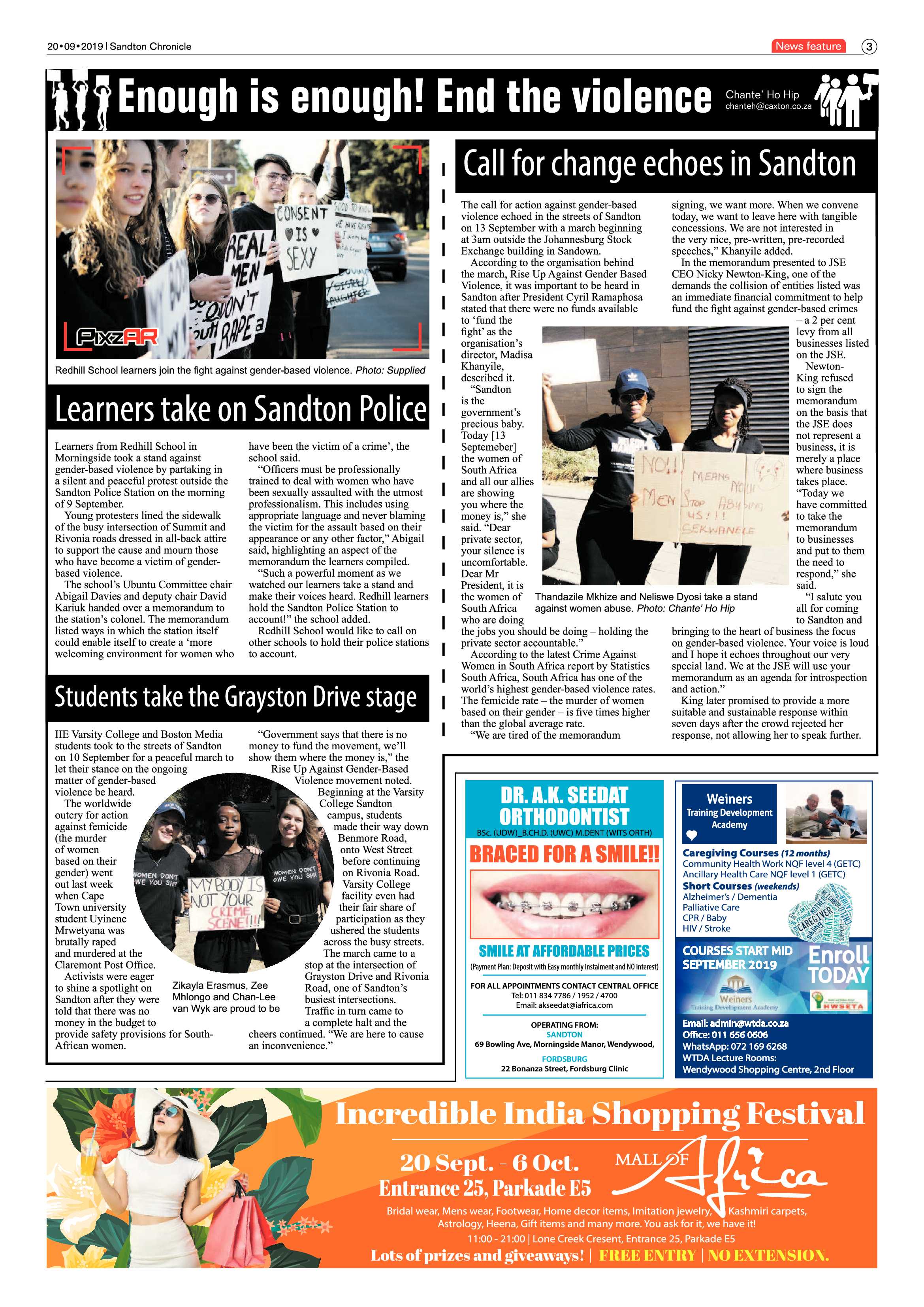 Sandton Chronicle 20 September, 2019 page 3