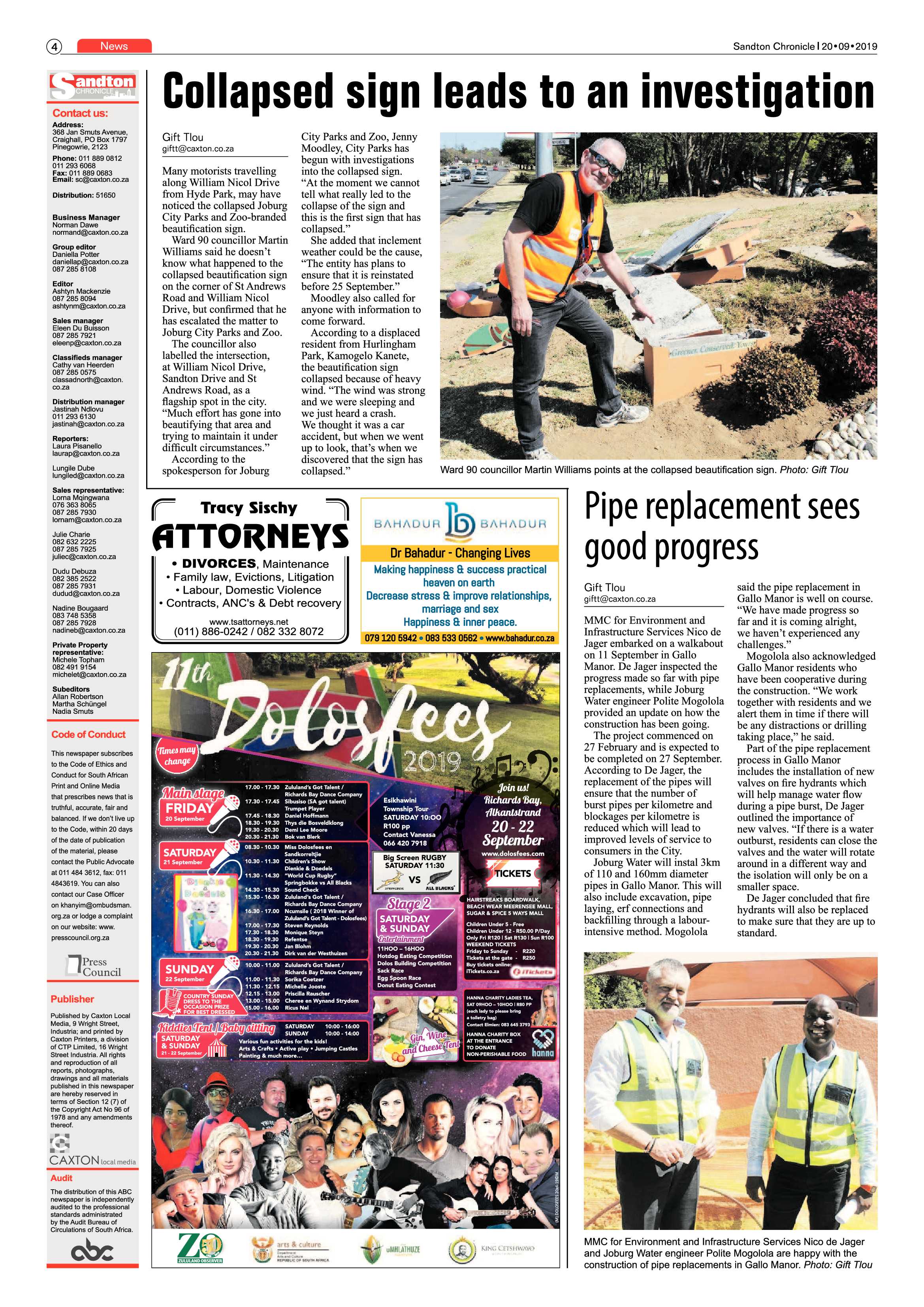 Sandton Chronicle 20 September, 2019 page 4