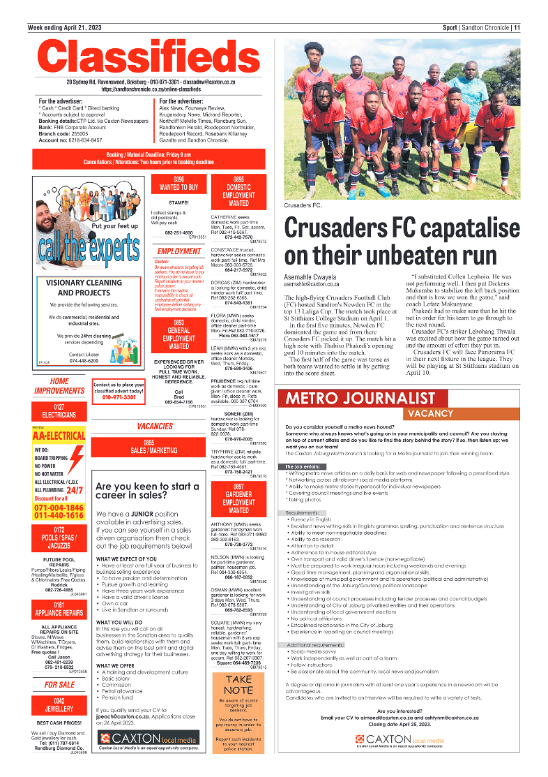 Sandton Chronicle 21 April 2023 page 11