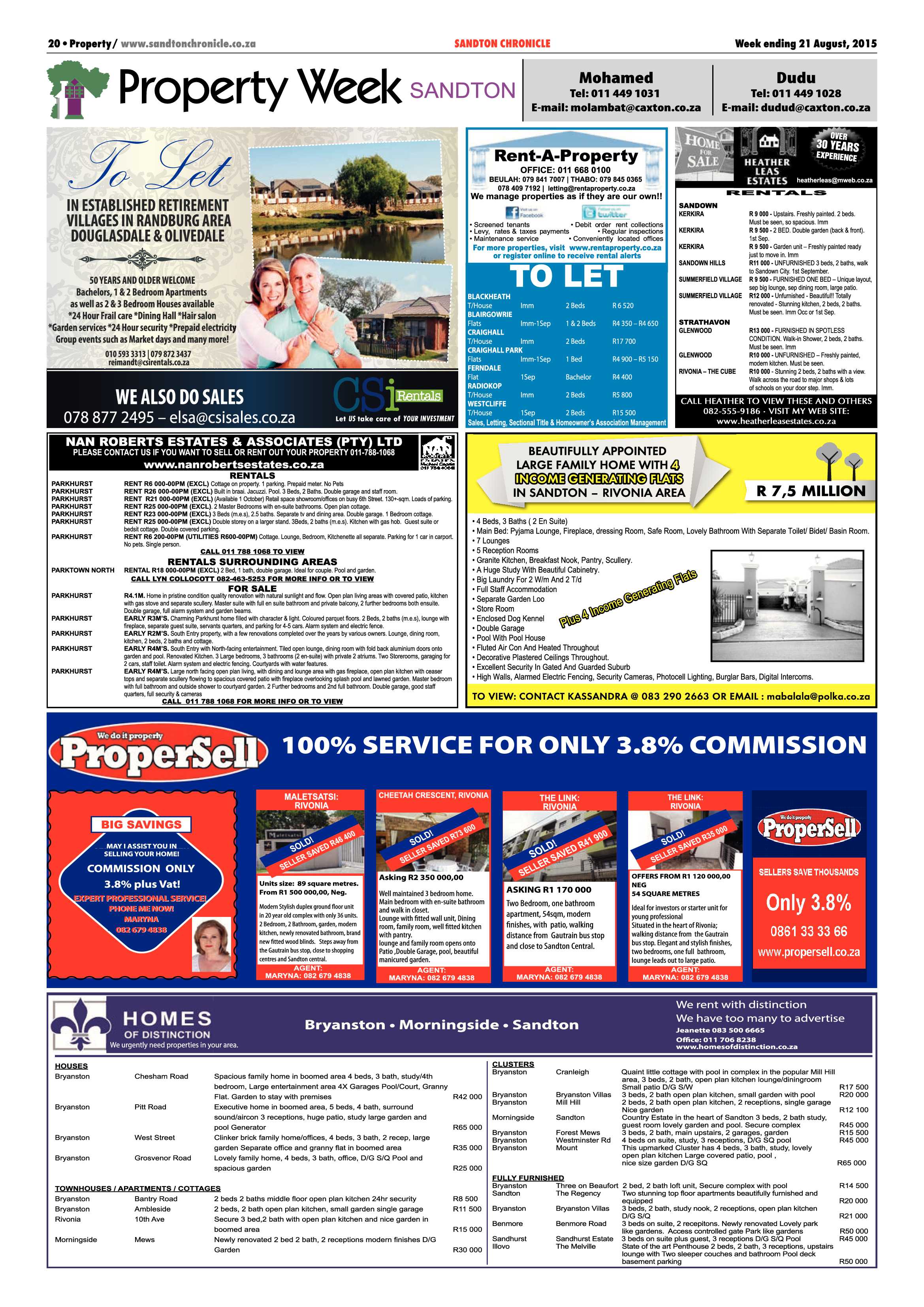 Sandton Chronicle 21 August 2015 page 20