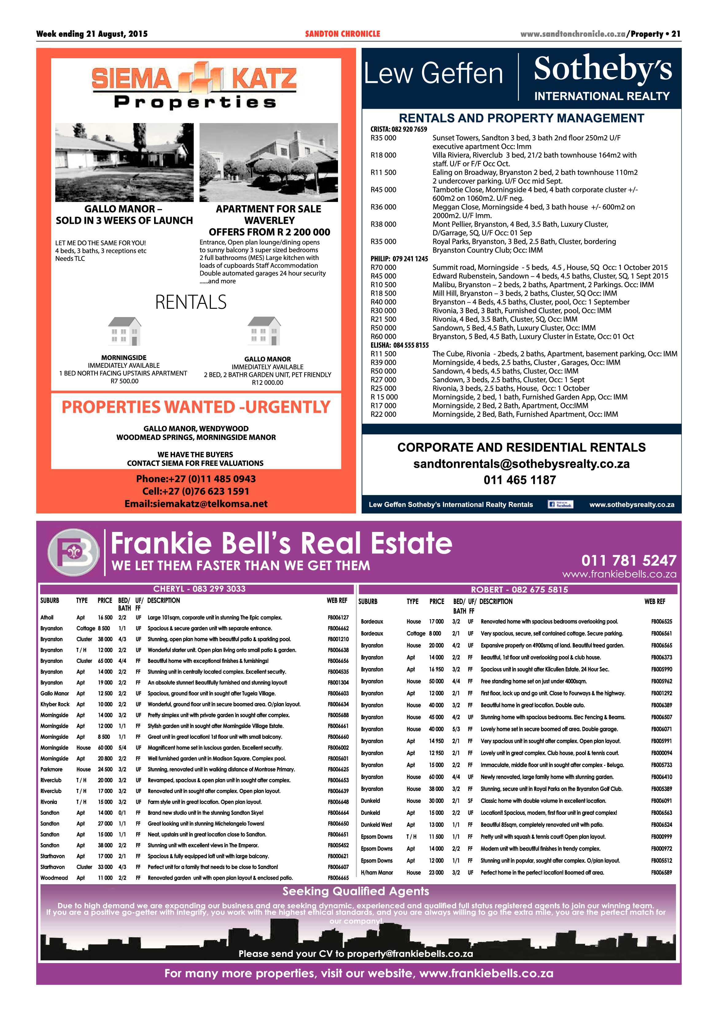 Sandton Chronicle 21 August 2015 page 21