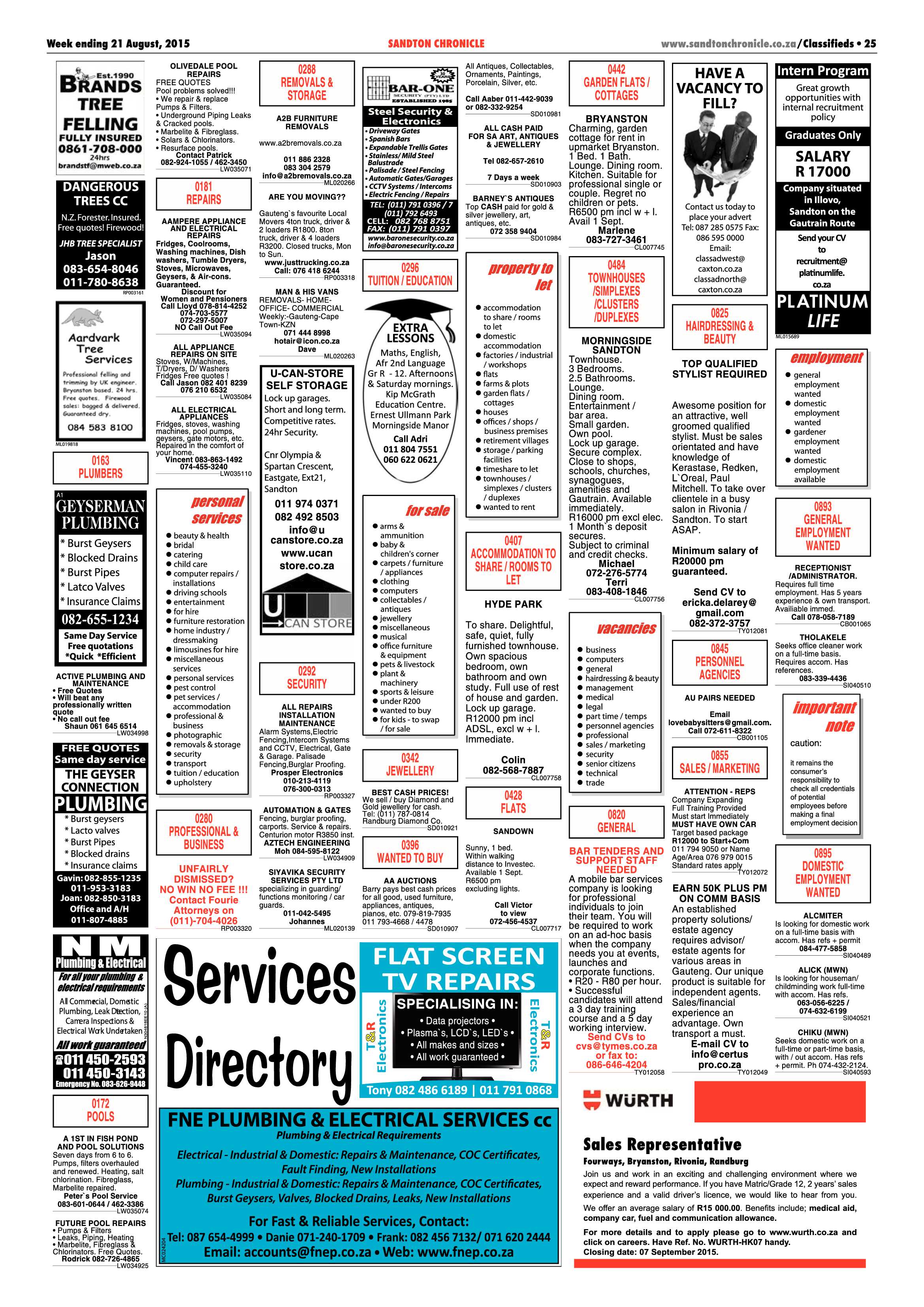 Sandton Chronicle 21 August 2015 page 25