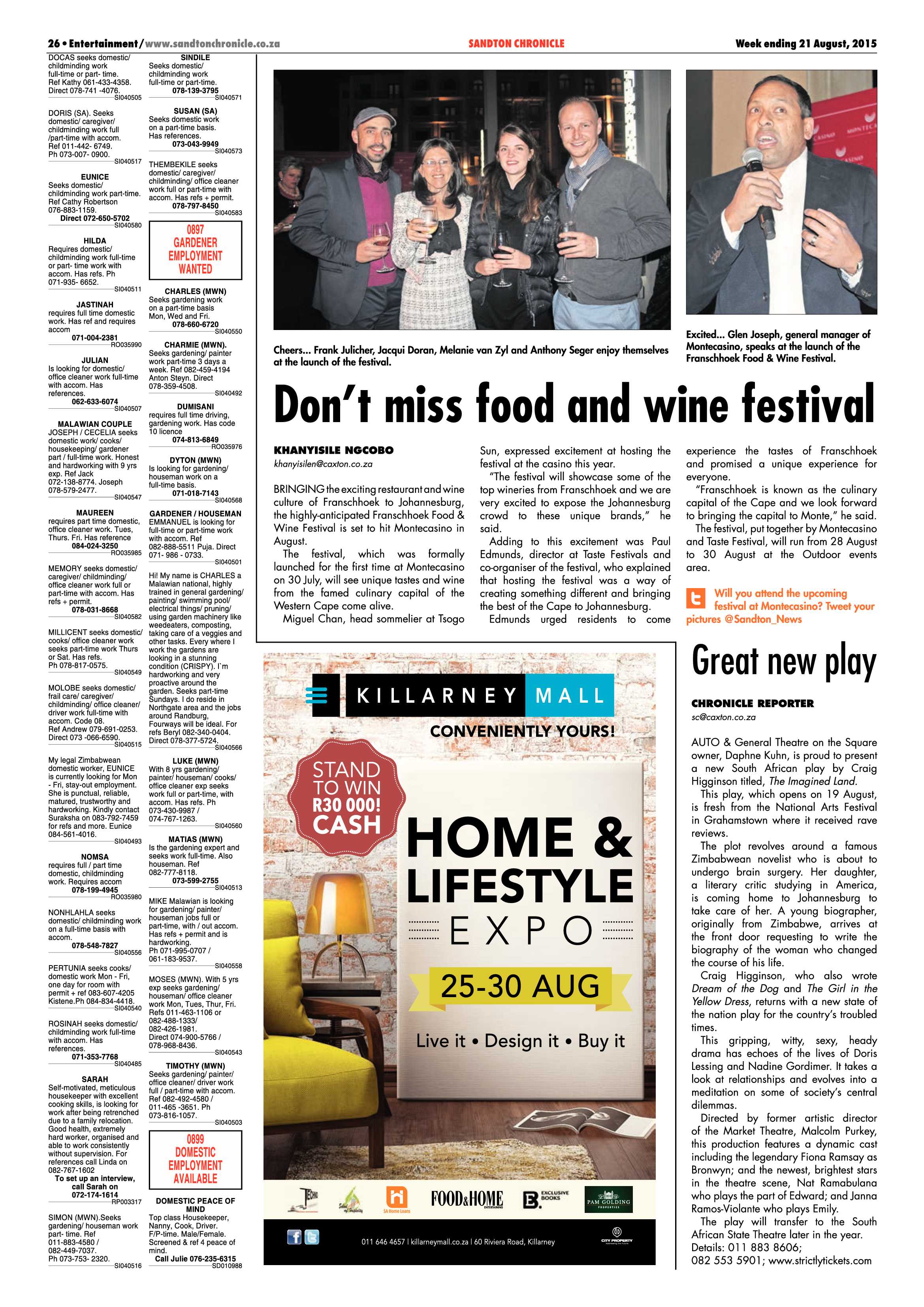 Sandton Chronicle 21 August 2015 page 26