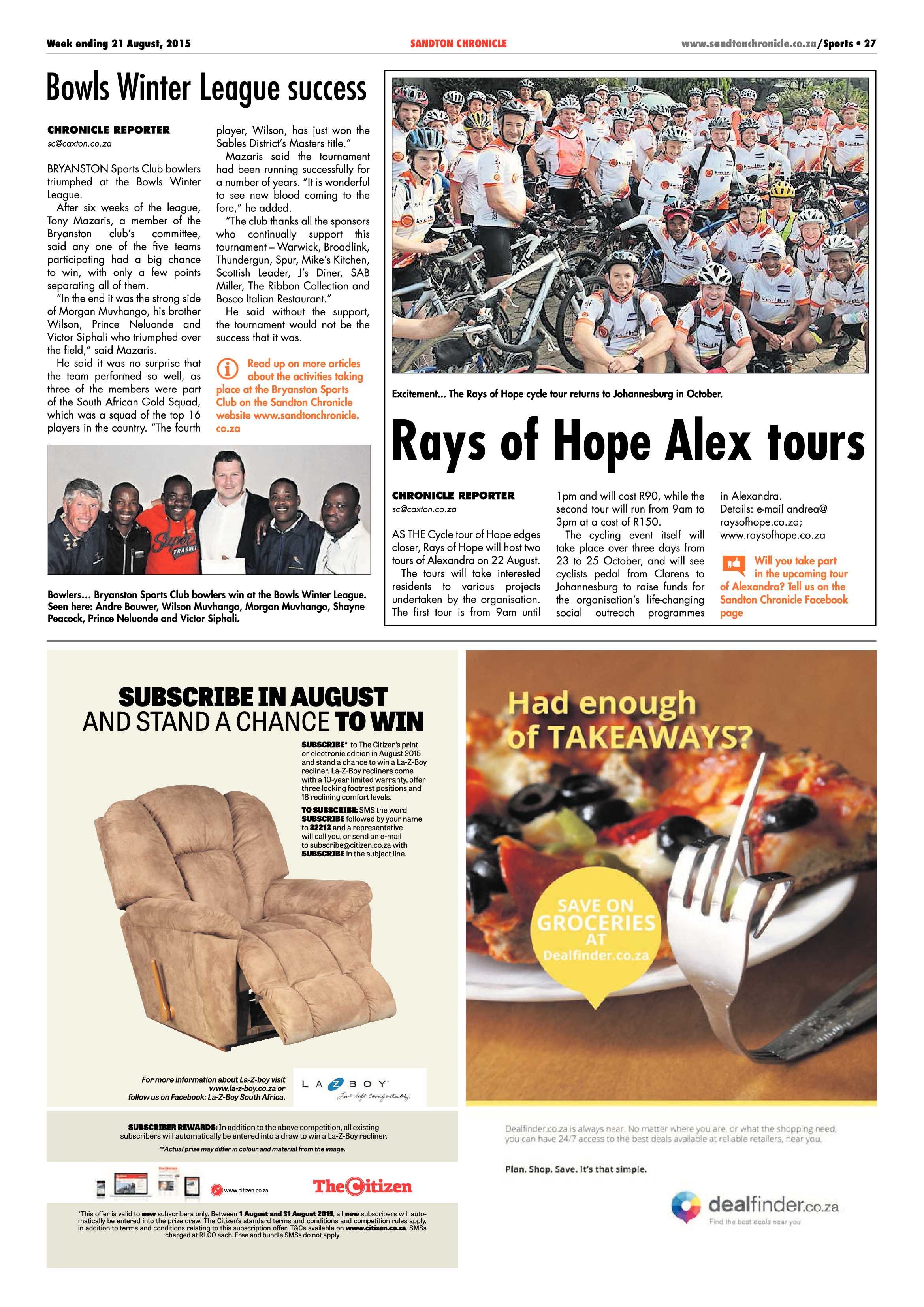 Sandton Chronicle 21 August 2015 page 27