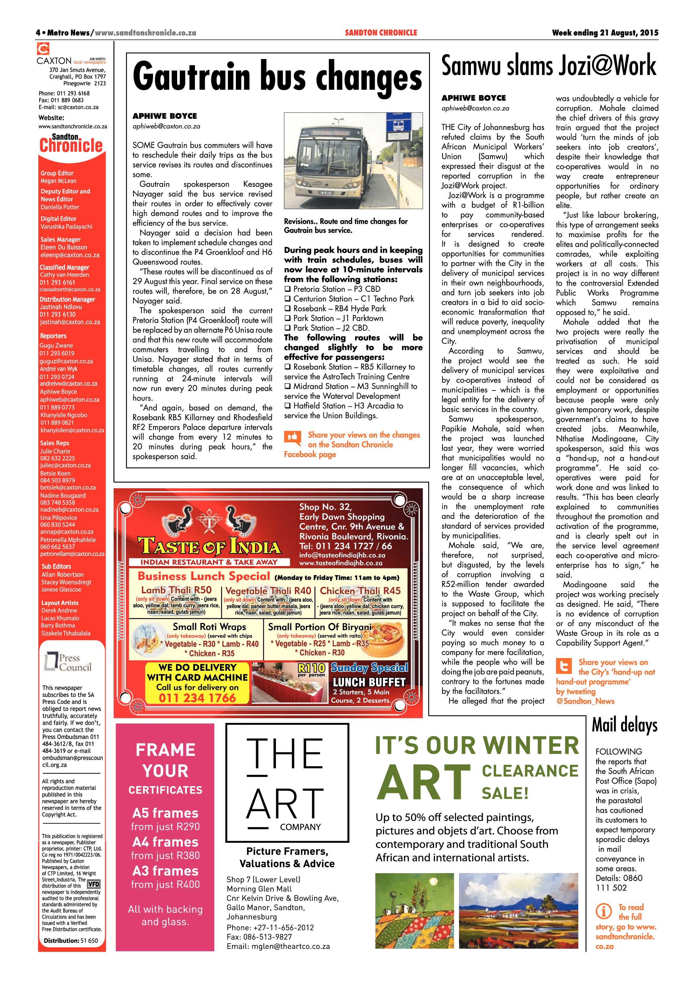 Sandton Chronicle 21 August 2015 page 4