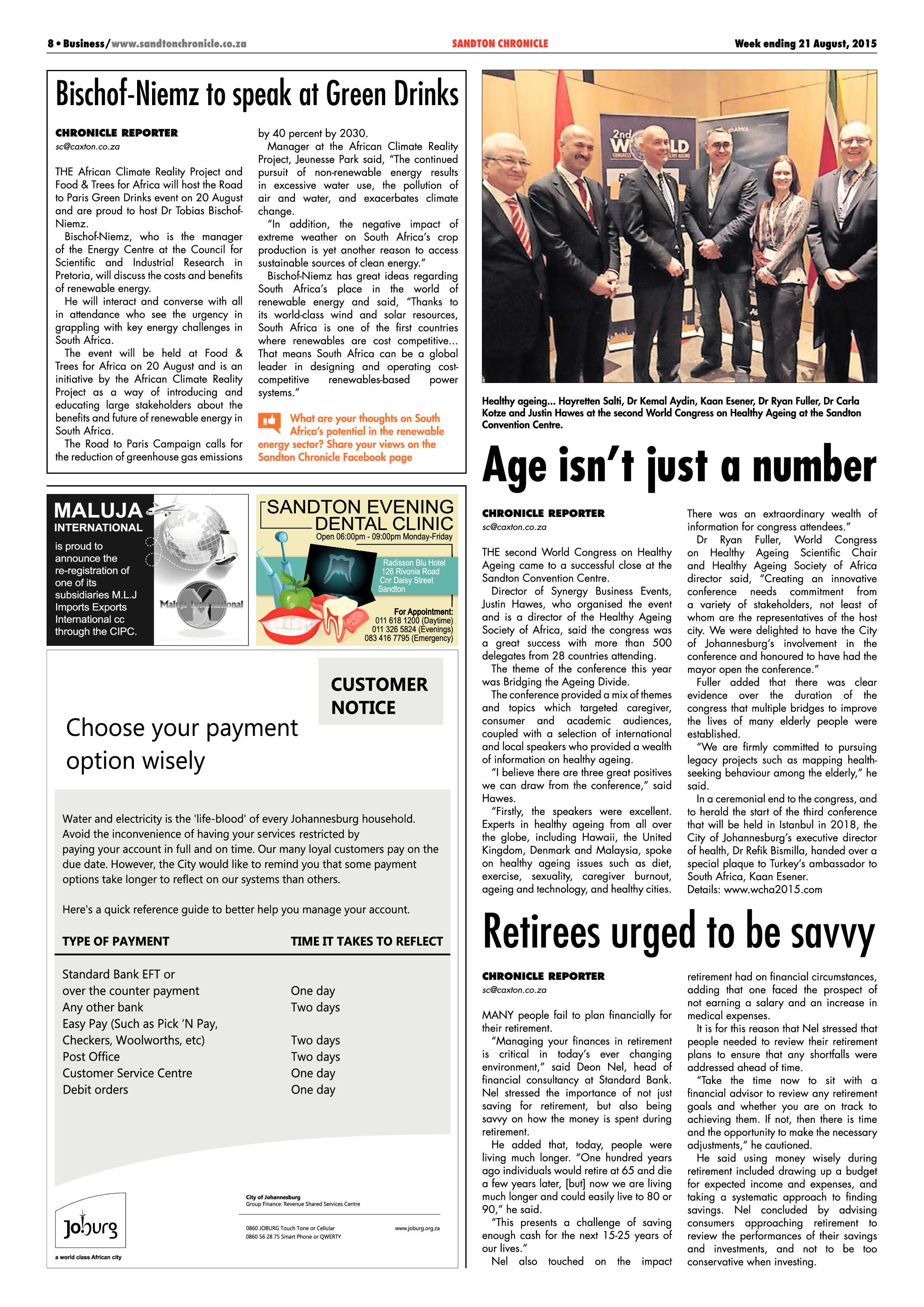 Sandton Chronicle 21 August 2015 page 8