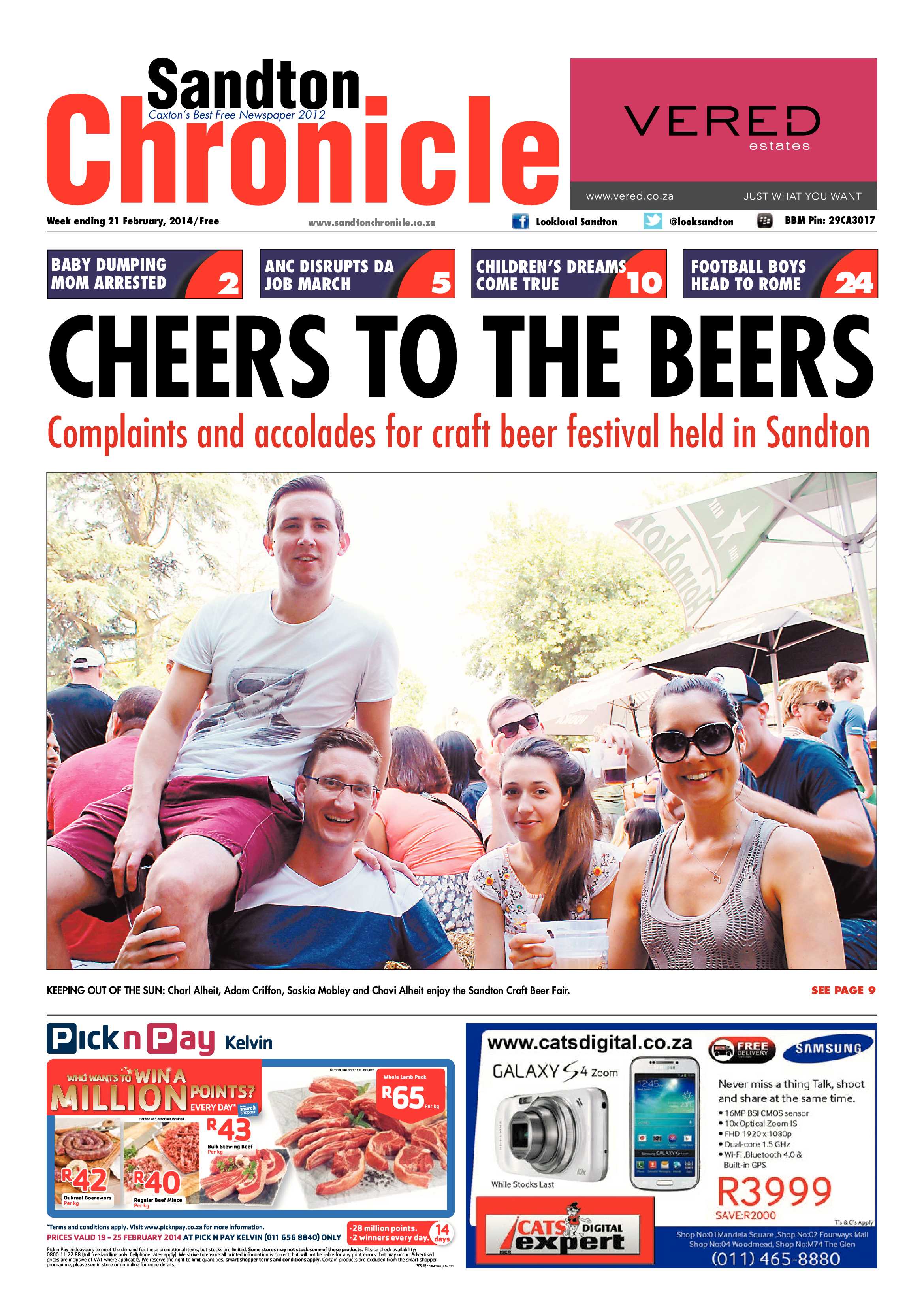 Sandton Chronicle 21 February 2014 page 1