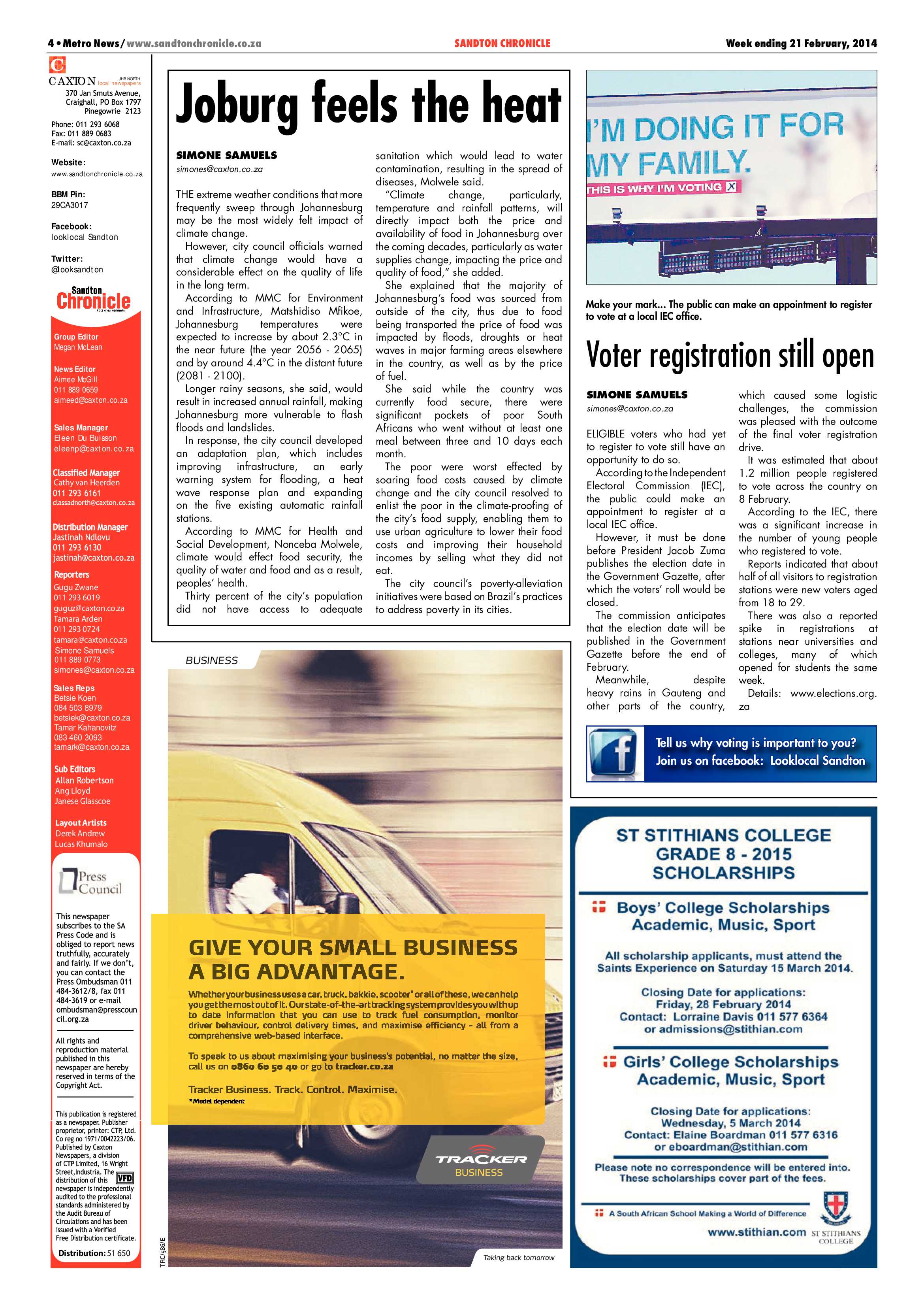 Sandton Chronicle 21 February 2014 page 4