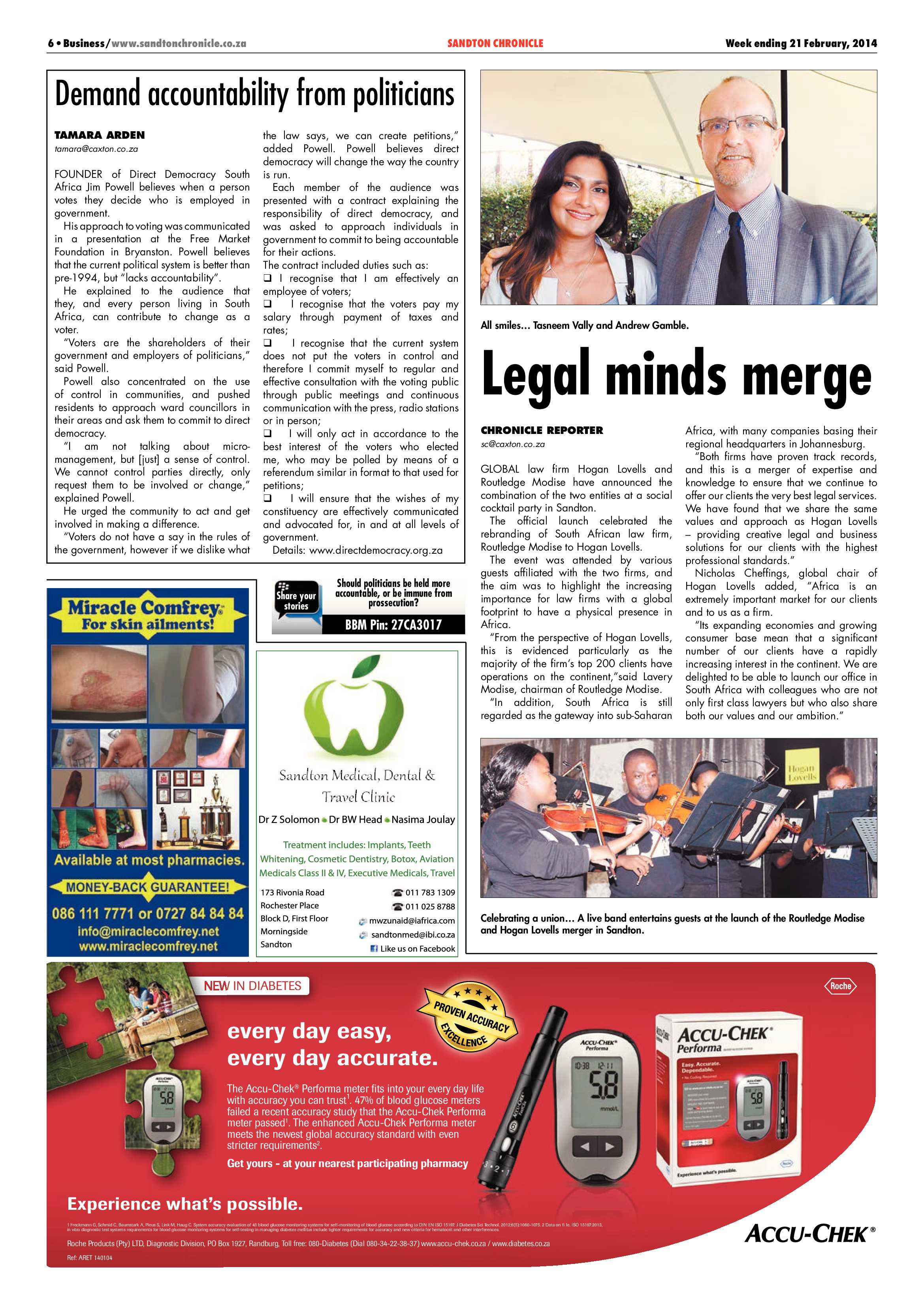 Sandton Chronicle 21 February 2014 page 6