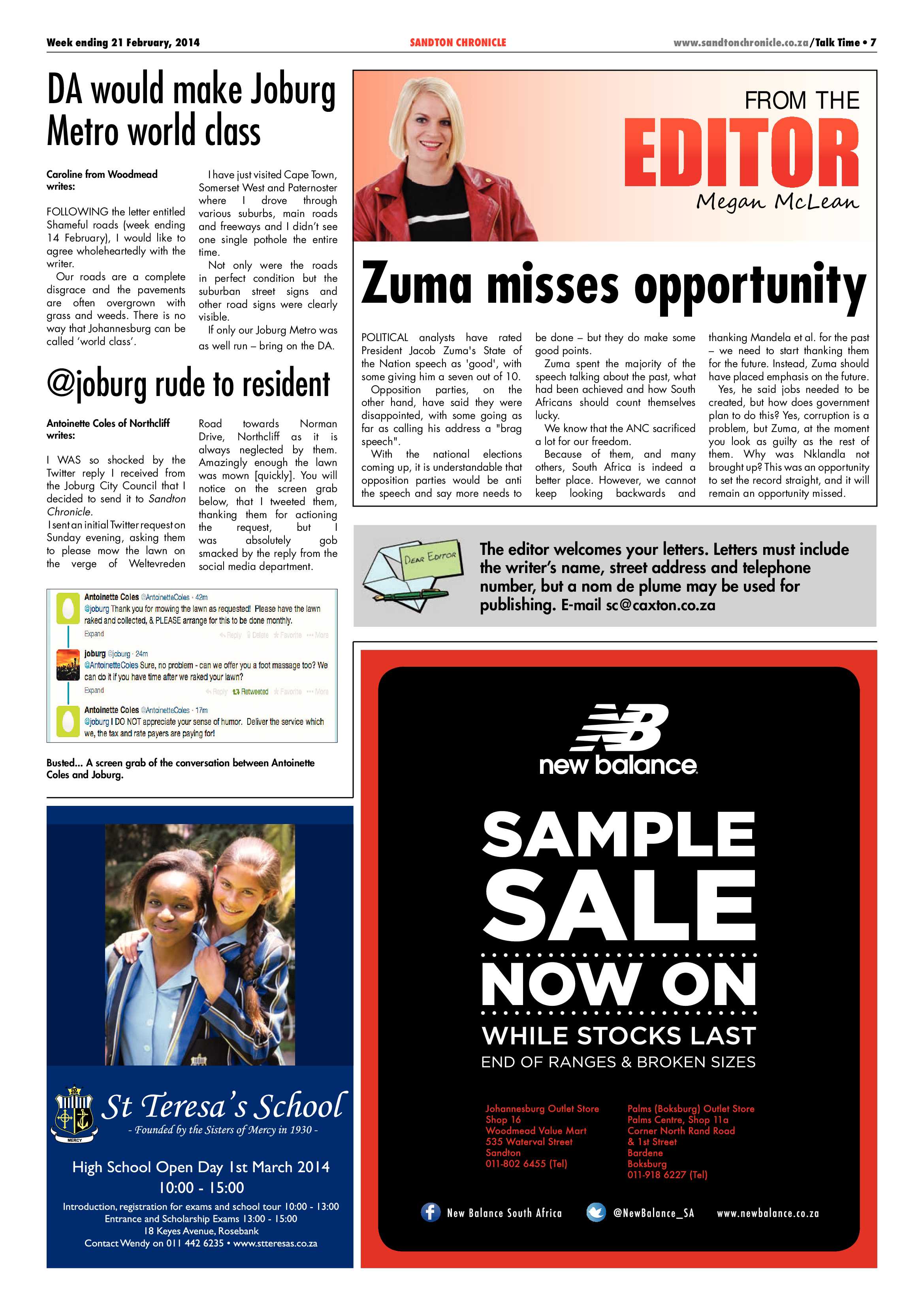 Sandton Chronicle 21 February 2014 page 7