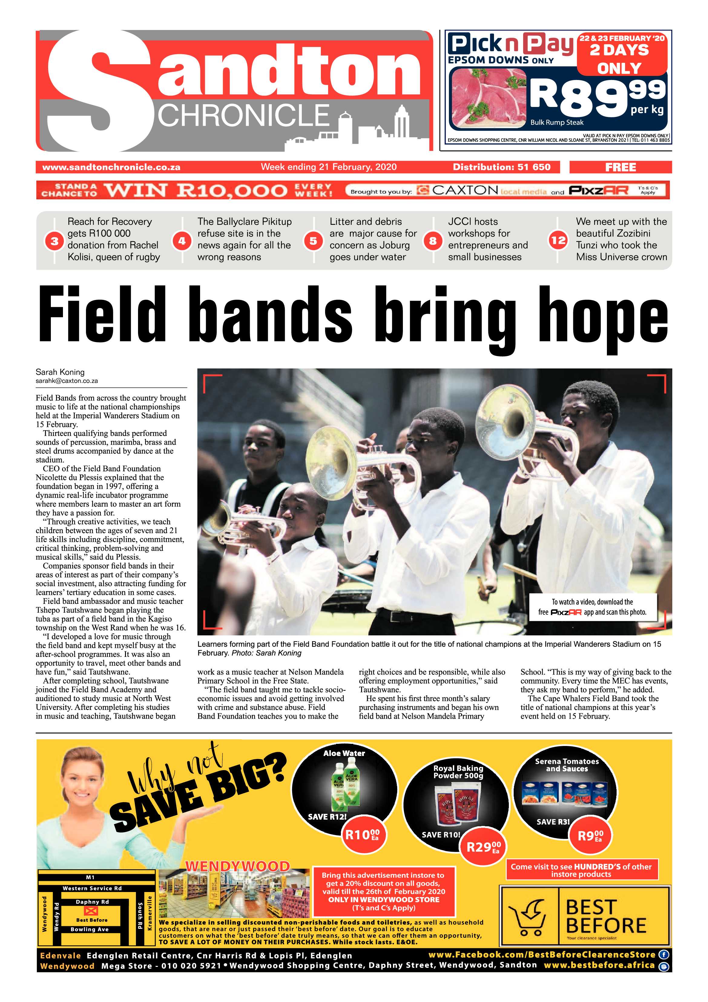Sandton Chronicle 21 February 2020 page 1