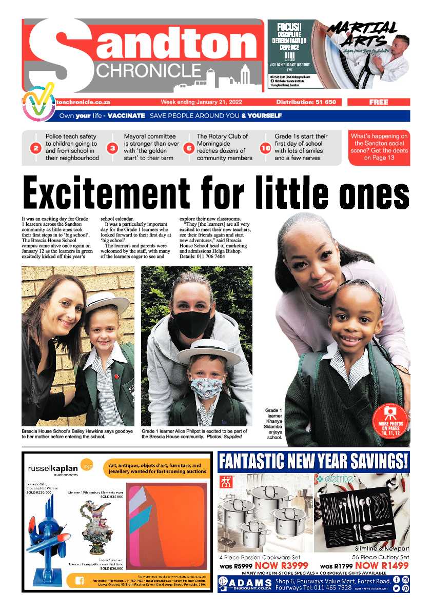 Sandton Chronicle 21 January 2022 page 1