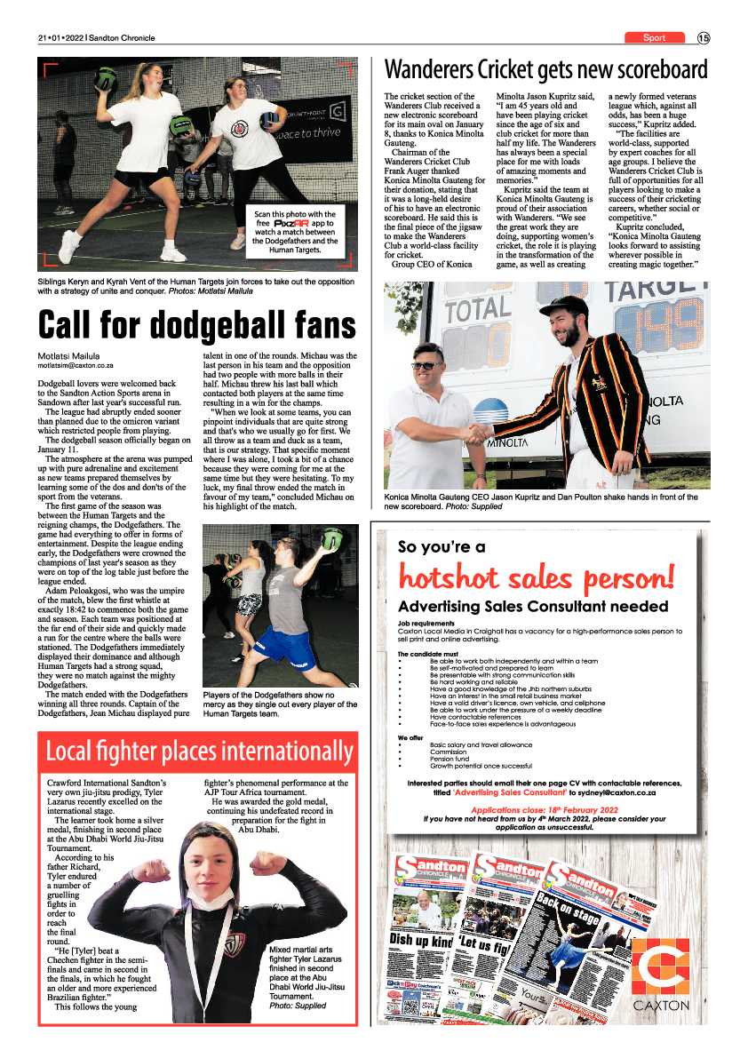 Sandton Chronicle 21 January 2022 page 15