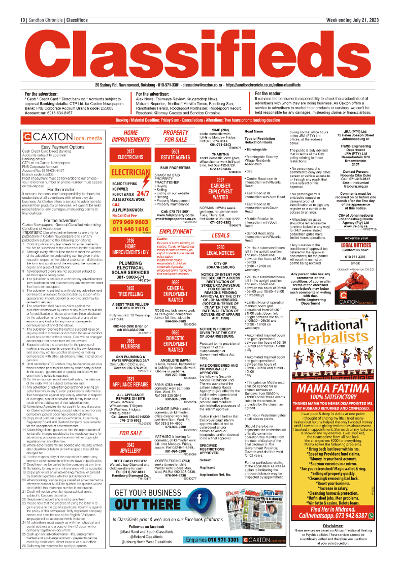 Sandton Chronicle 21 July 2023 page 10