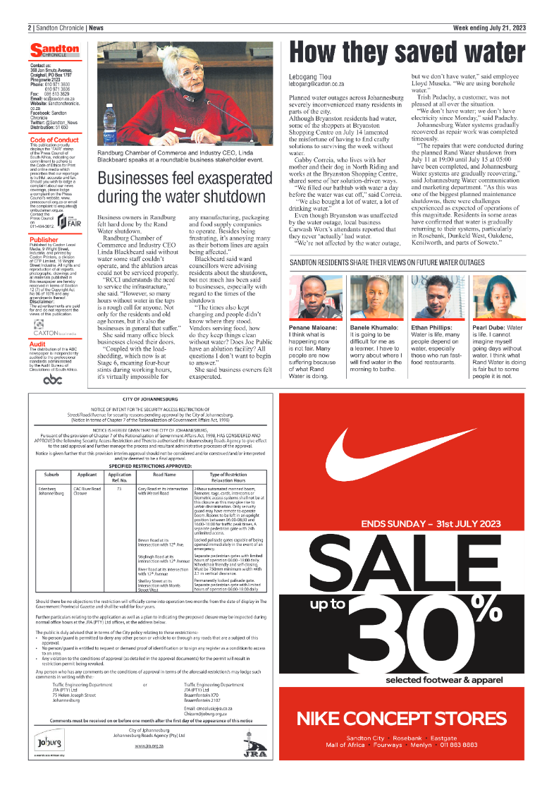 Sandton Chronicle 21 July 2023 page 2
