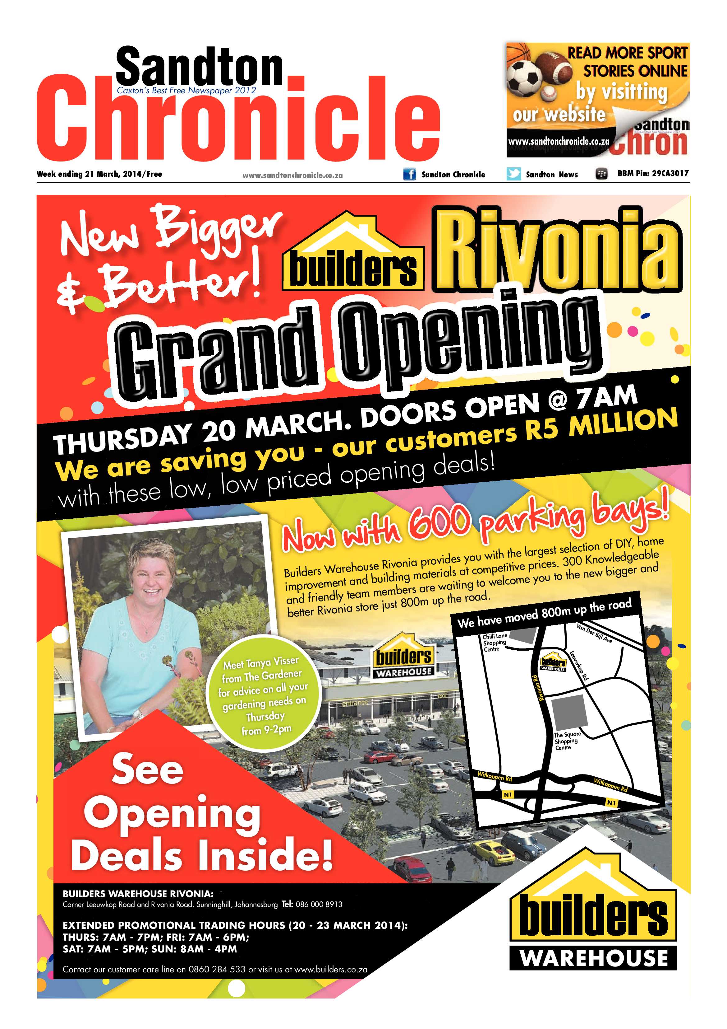 Sandton Chronicle 21 March 2014 page 1