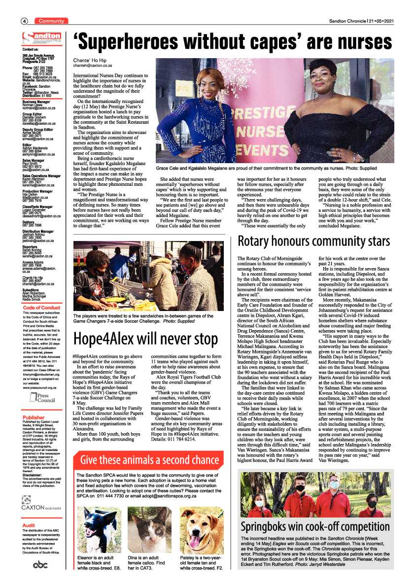 Sandton Chronicle 21 May 2021 page 4