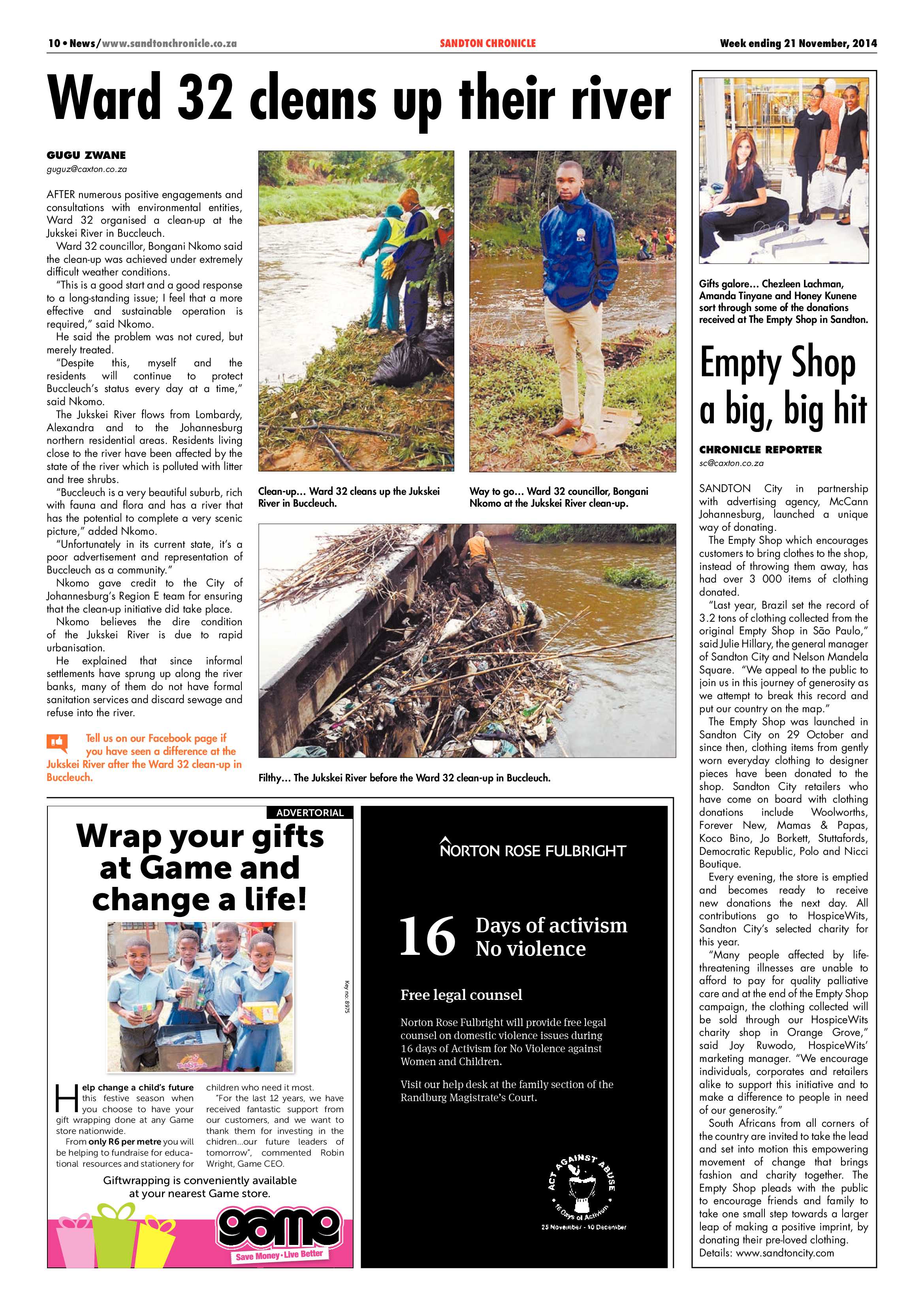 Sandton Chronicle 21 November 2014 page 10